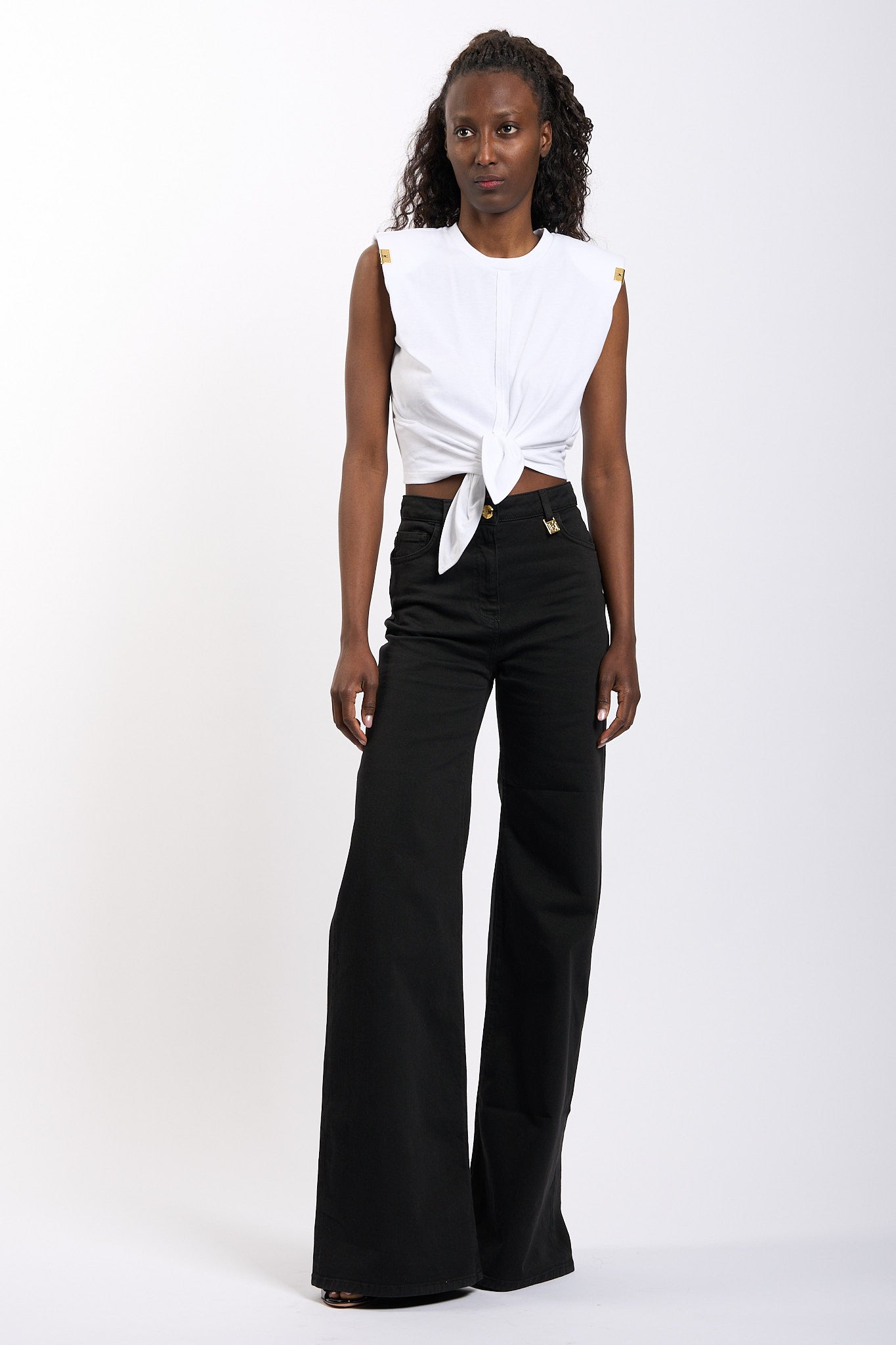 Elisabetta franchi T-shirt con Nodo Bianco Donna-3