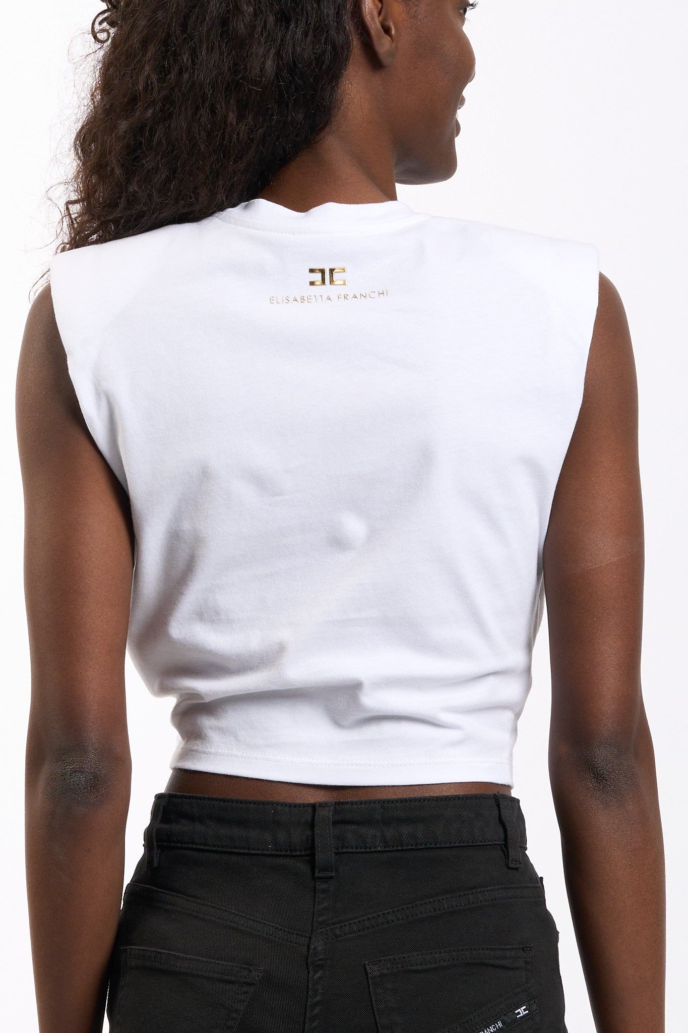 Elisabetta franchi T-shirt con Nodo Bianco Donna-5
