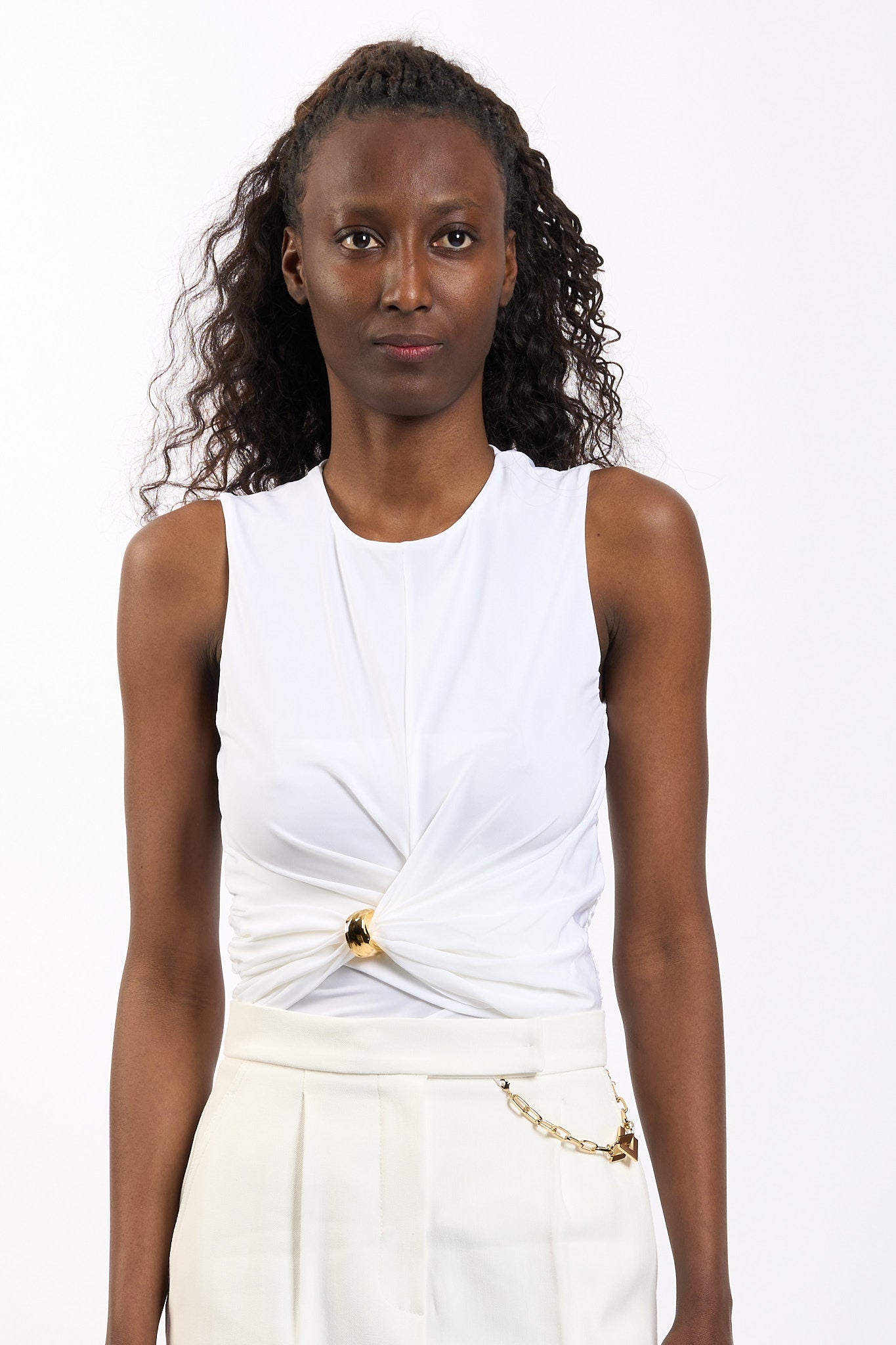 Elisabetta franchi Top dettaglio Gioiello Avorio Donna-4