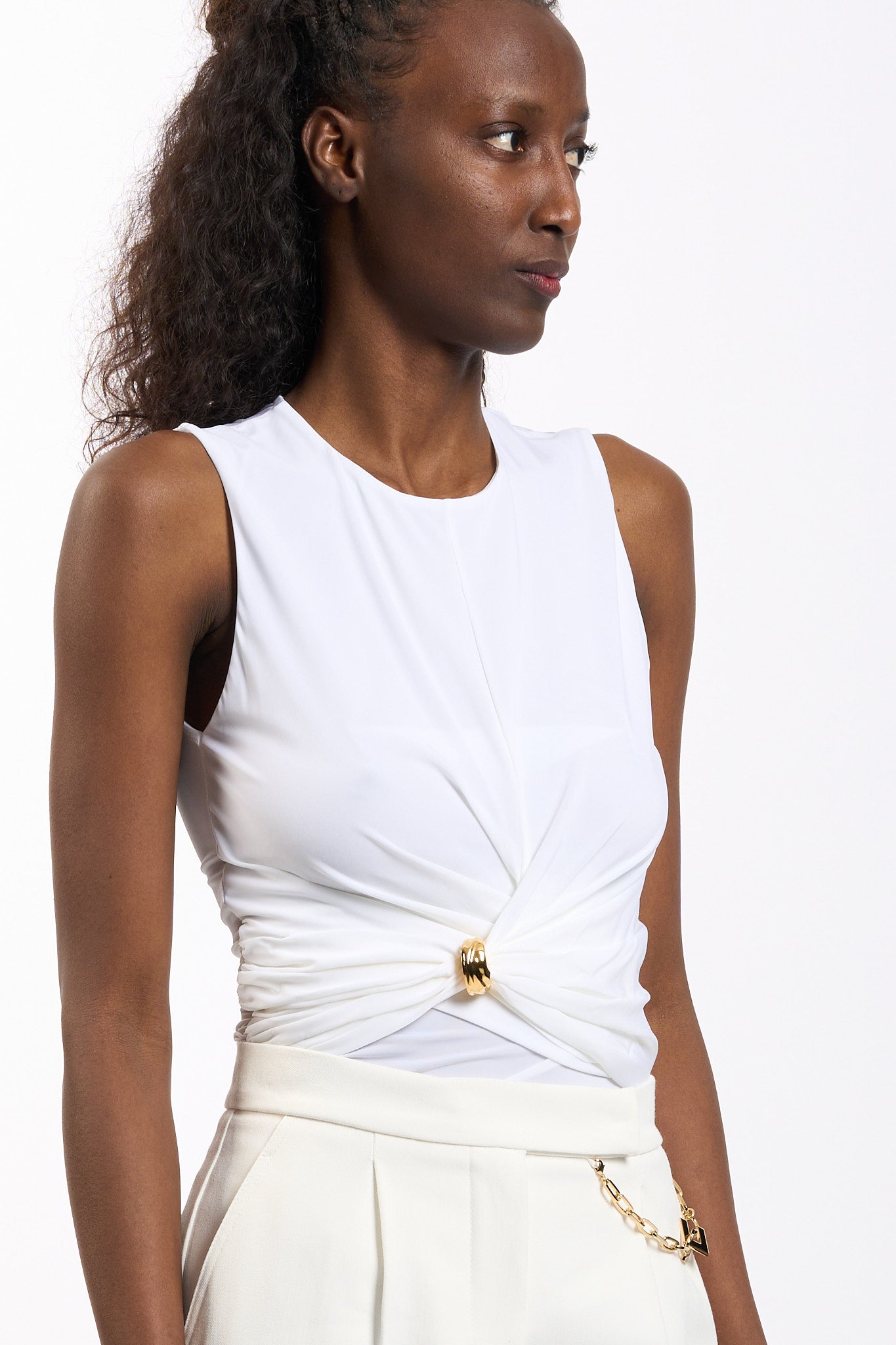 Elisabetta franchi Top dettaglio Gioiello Avorio Donna-6