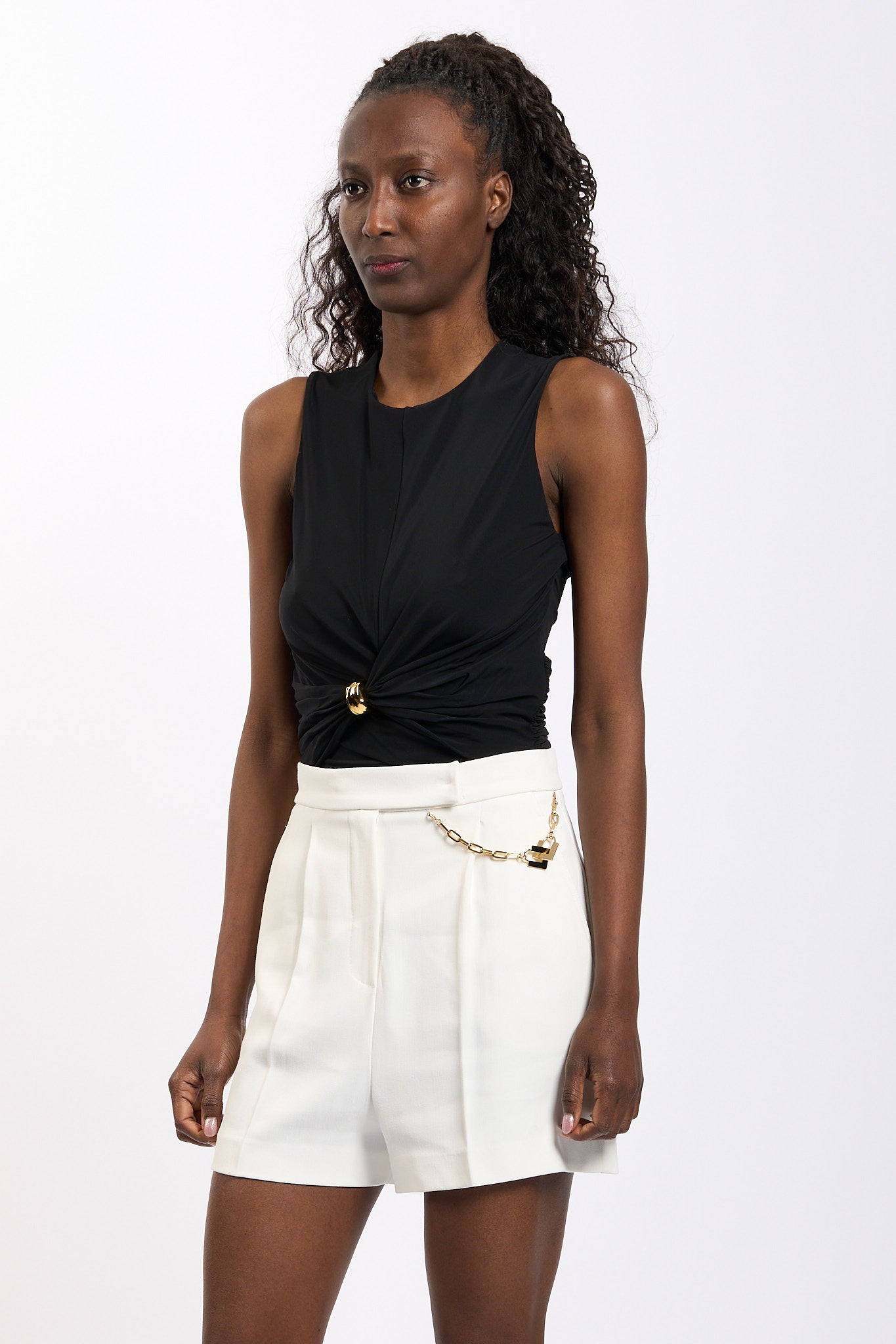 Elisabetta franchi Top dettaglio Gioiello Nero Donna-2