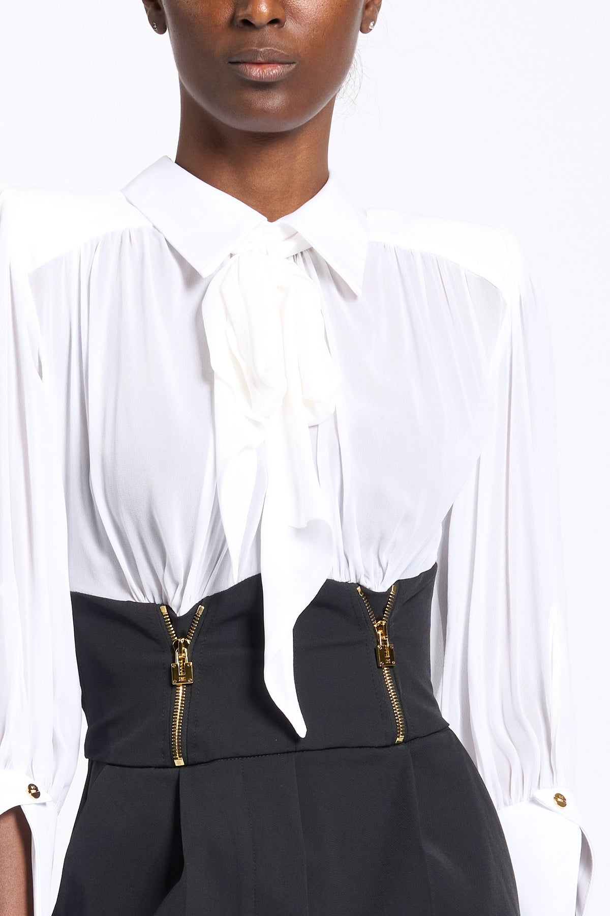 Elisabetta franchi Tuta Corta Avorio/nero Donna-3