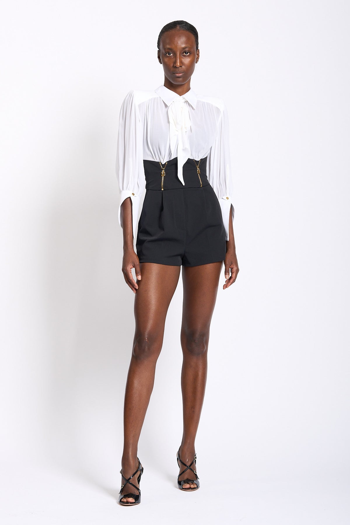 Elisabetta franchi Tuta Corta Avorio/nero Donna-4