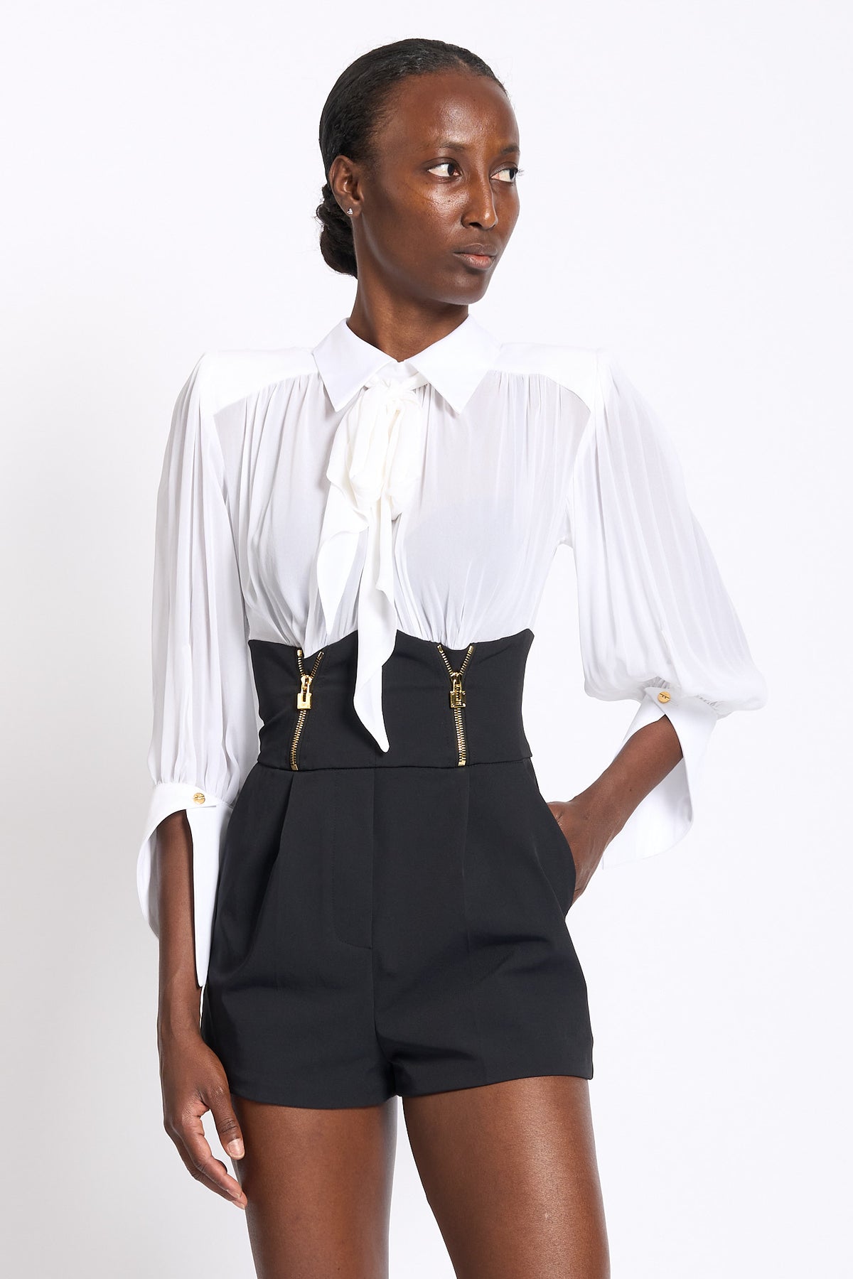 Elisabetta franchi Tuta Corta Avorio/nero Donna-1