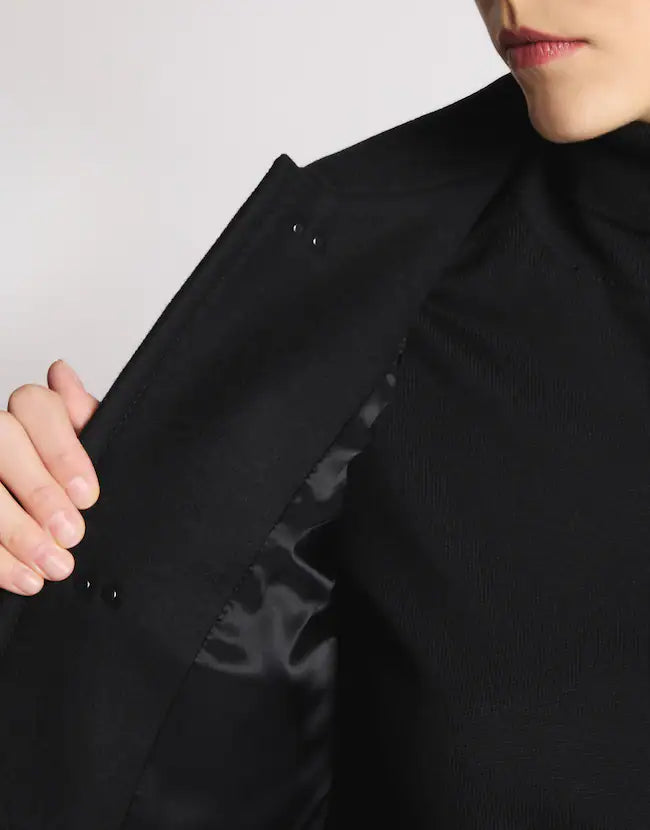 Fay 3 Ganci in Panno di Lana Nero Donna-3