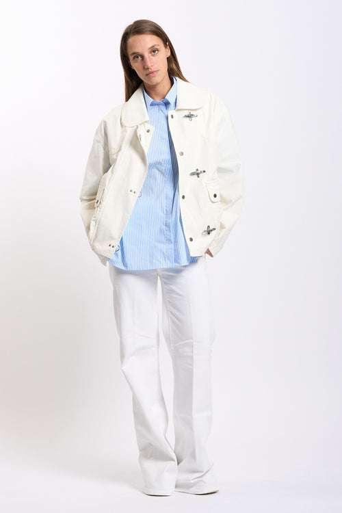 Fay 3 Ganci in Tela Bianco Donna-2