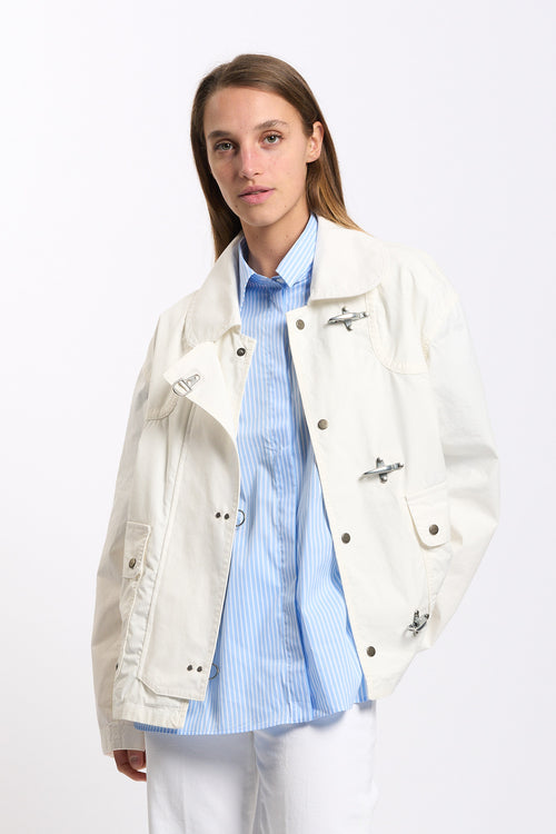 Fay 3 Ganci in Tela Bianco Donna