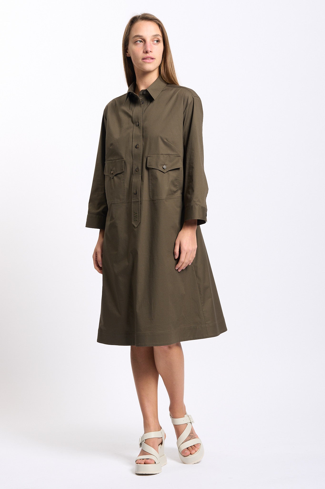 Fay Abito Chemisier Verde Donna-5