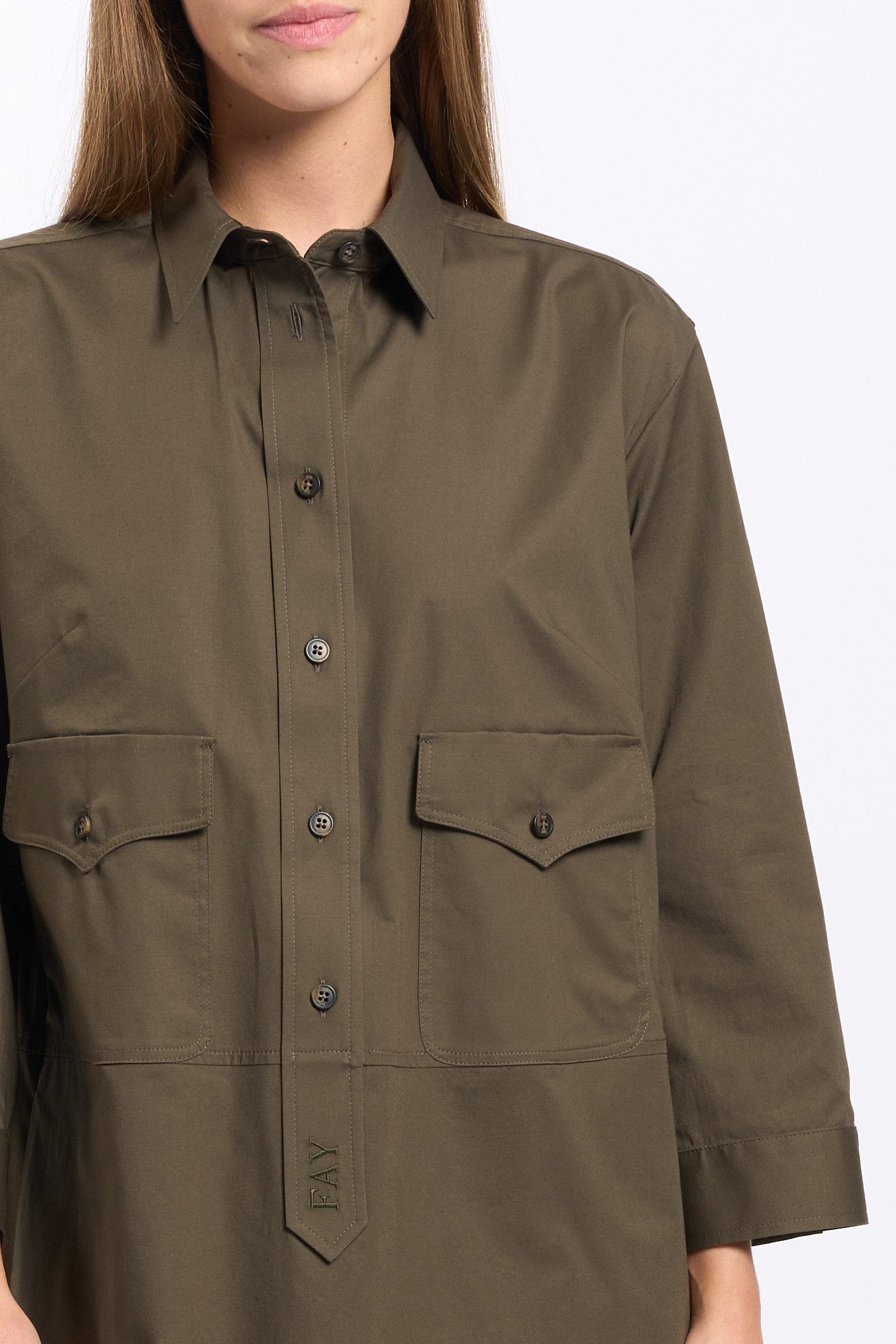 Fay Abito Chemisier Verde Donna-3