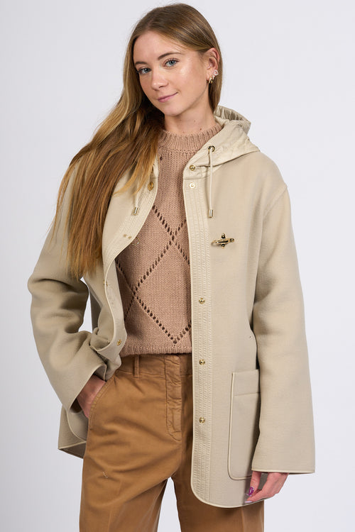 Fay Caban Con Cappuccio Avorio Donna