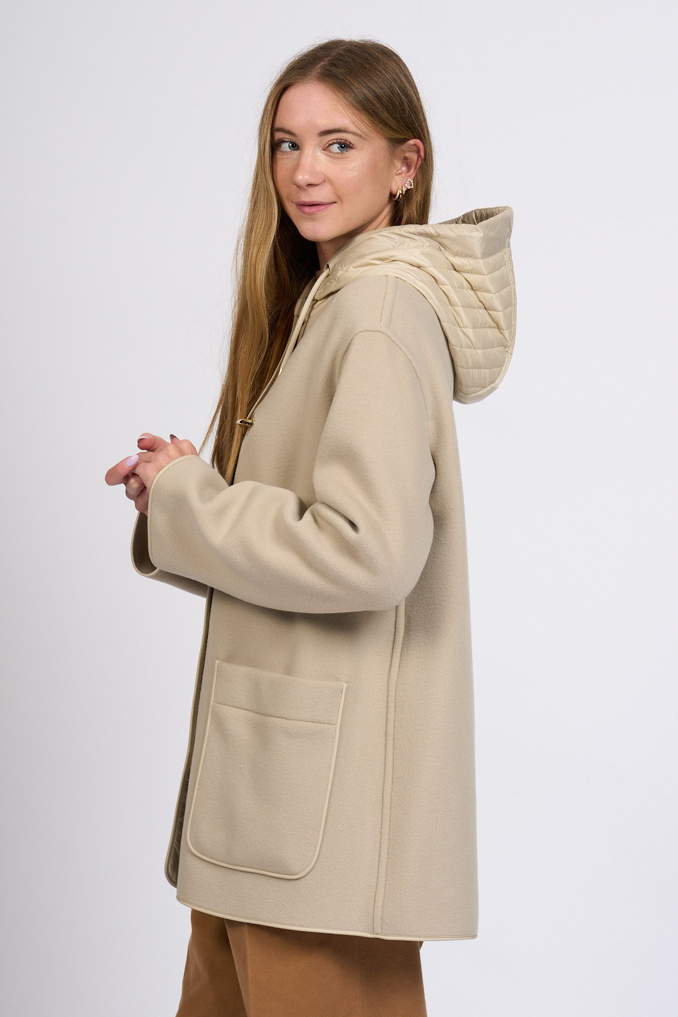 Fay Caban Con Cappuccio Avorio Donna-4