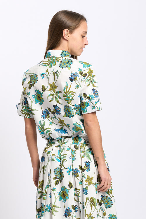 Fay Camicia Manica Corta Fantasia Bianco/verde Donna-2
