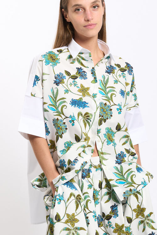 Fay Camicia Over Fantasia Bianco/verde Donna-2