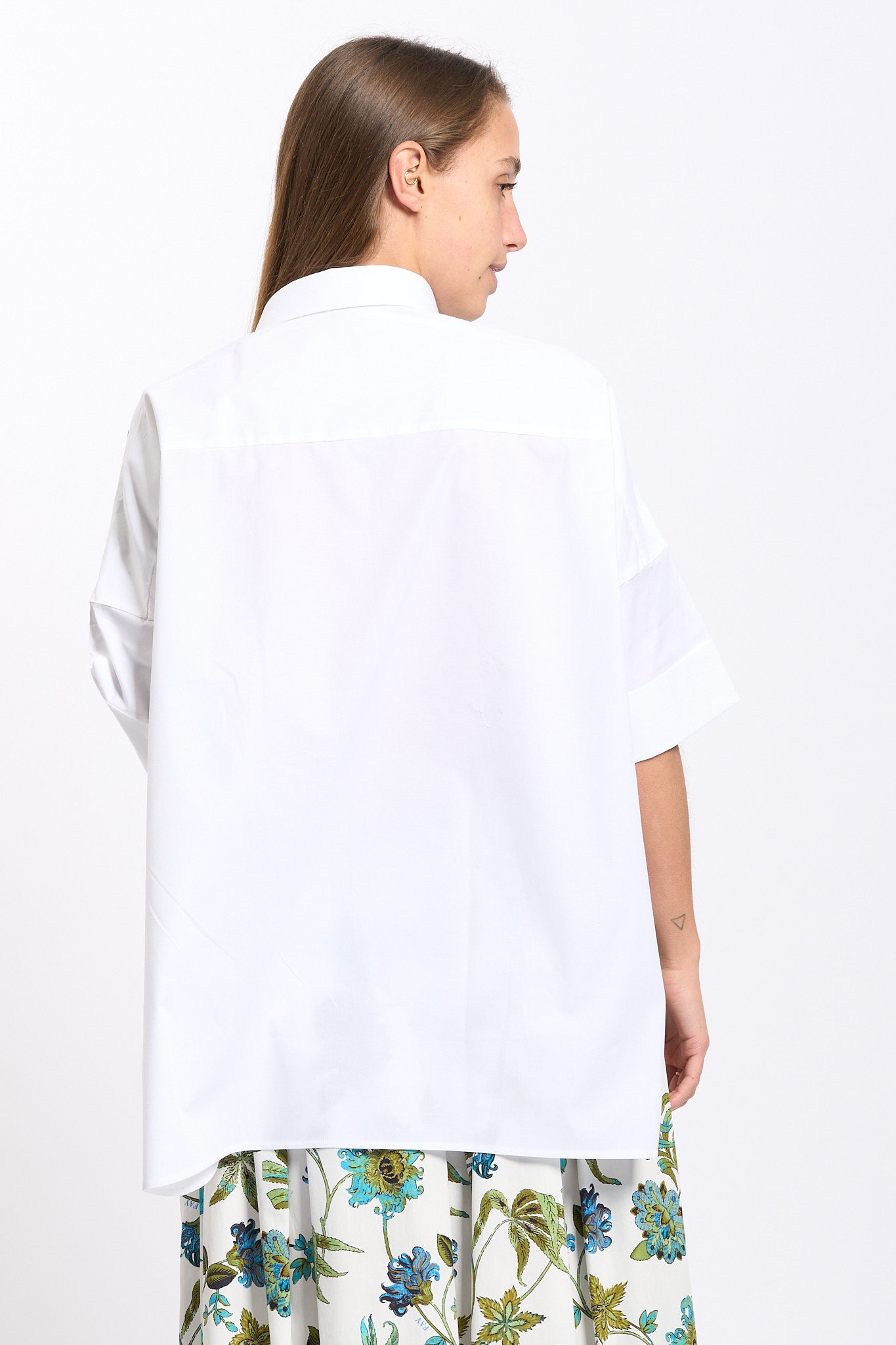 Fay Camicia Over Fantasia Bianco/verde Donna-5