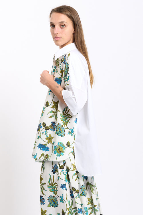 Fay Camicia Over Fantasia Bianco/verde Donna