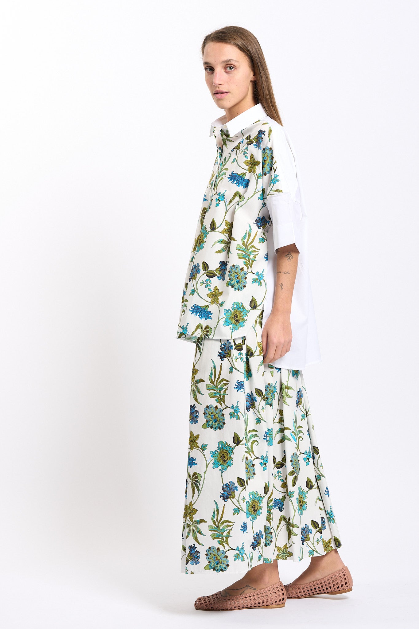 Fay Camicia Over Fantasia Bianco/verde Donna-7