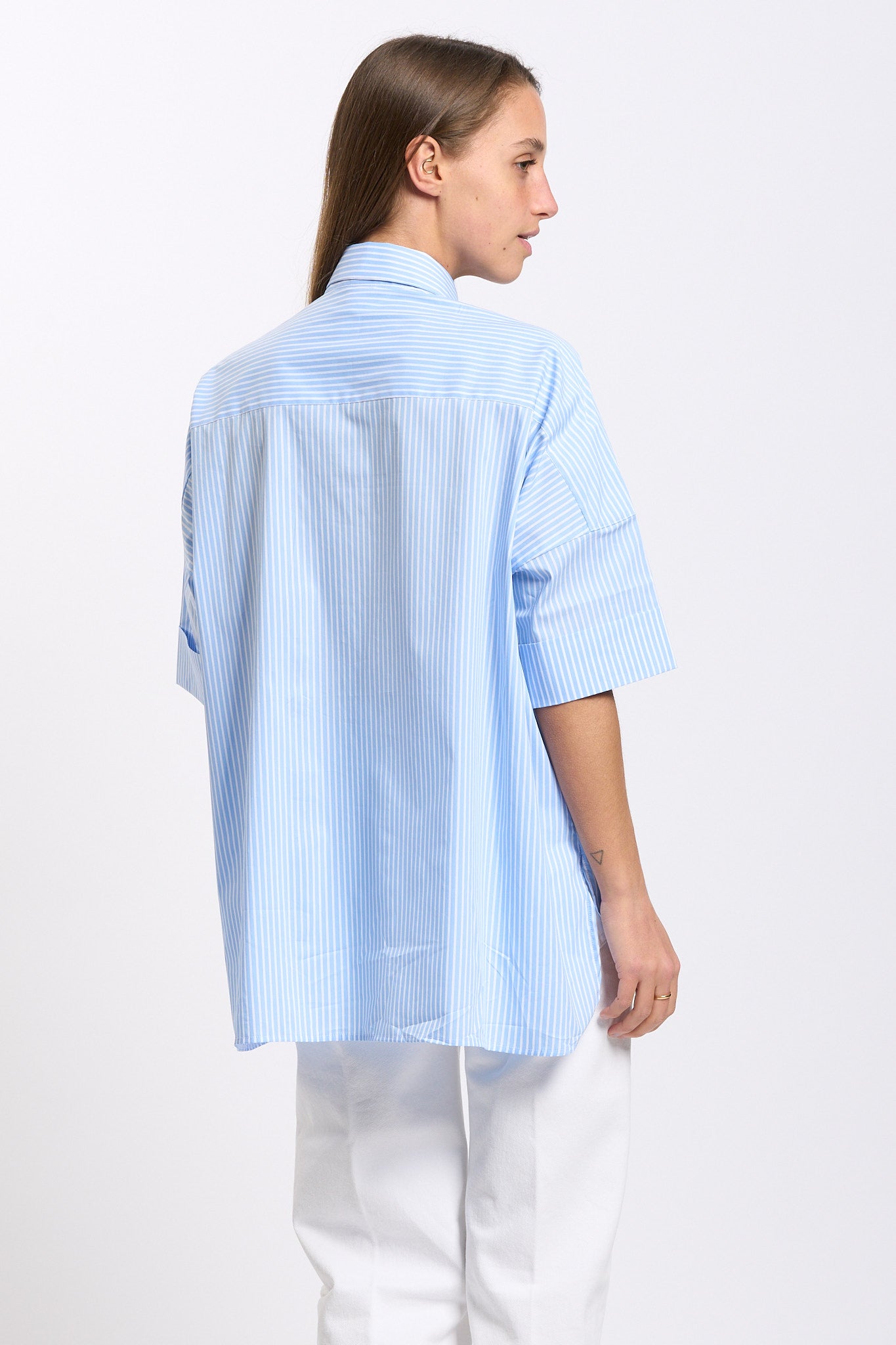 Fay Camicia Over a Righe Azzurro Donna-6