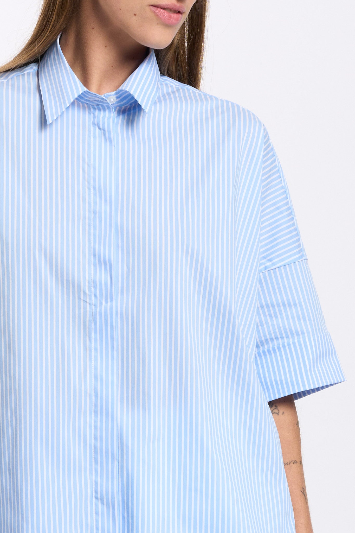 Fay Camicia Over a Righe Azzurro Donna-8