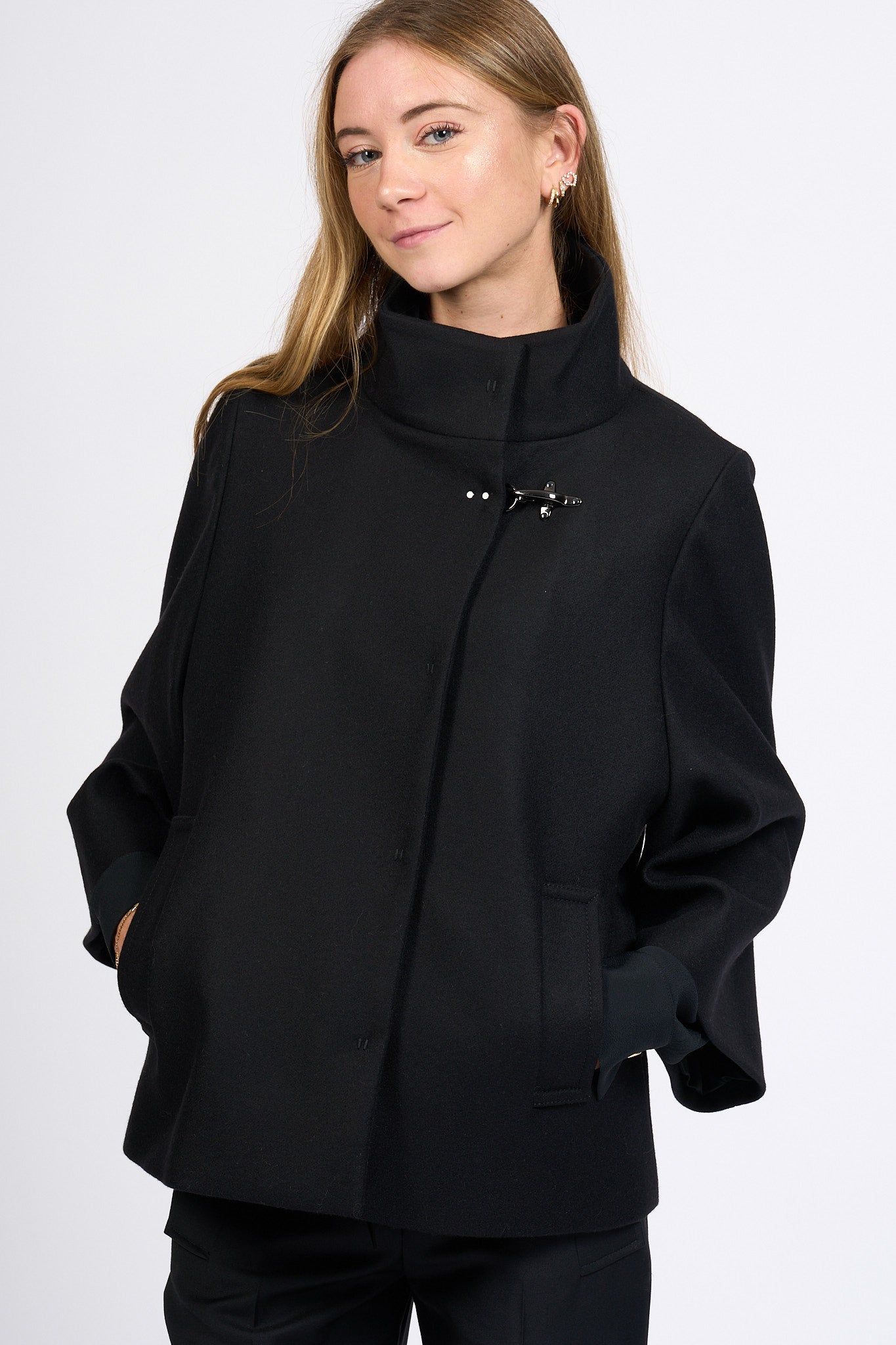 Fay Cappa Con Gancio Nero Donna-1