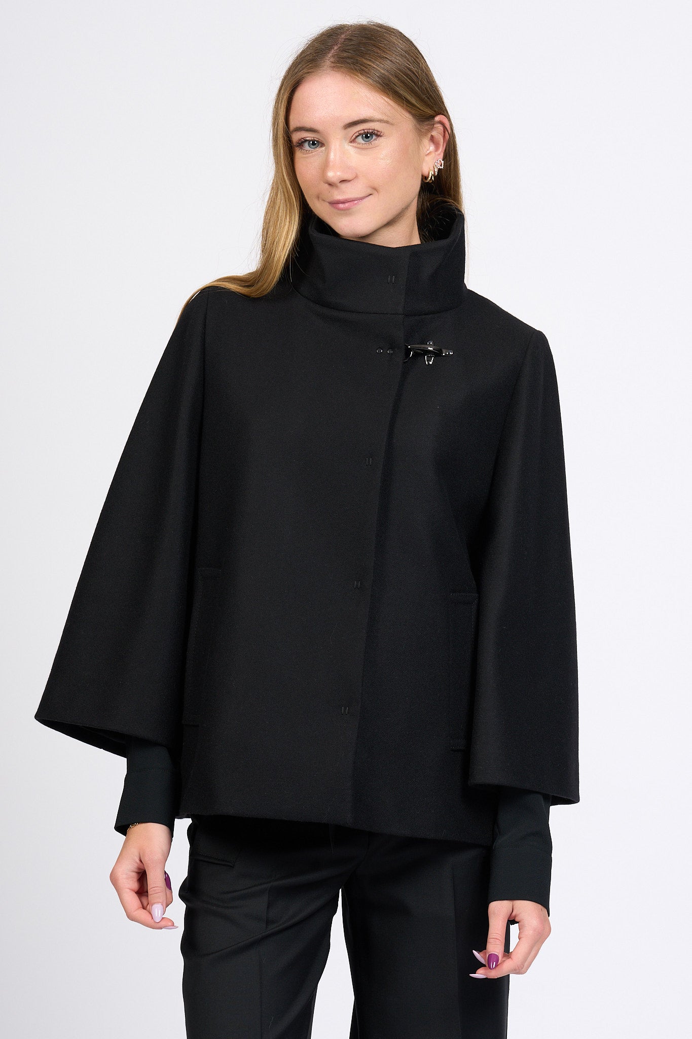 Fay Cappa Con Gancio Nero Donna-4