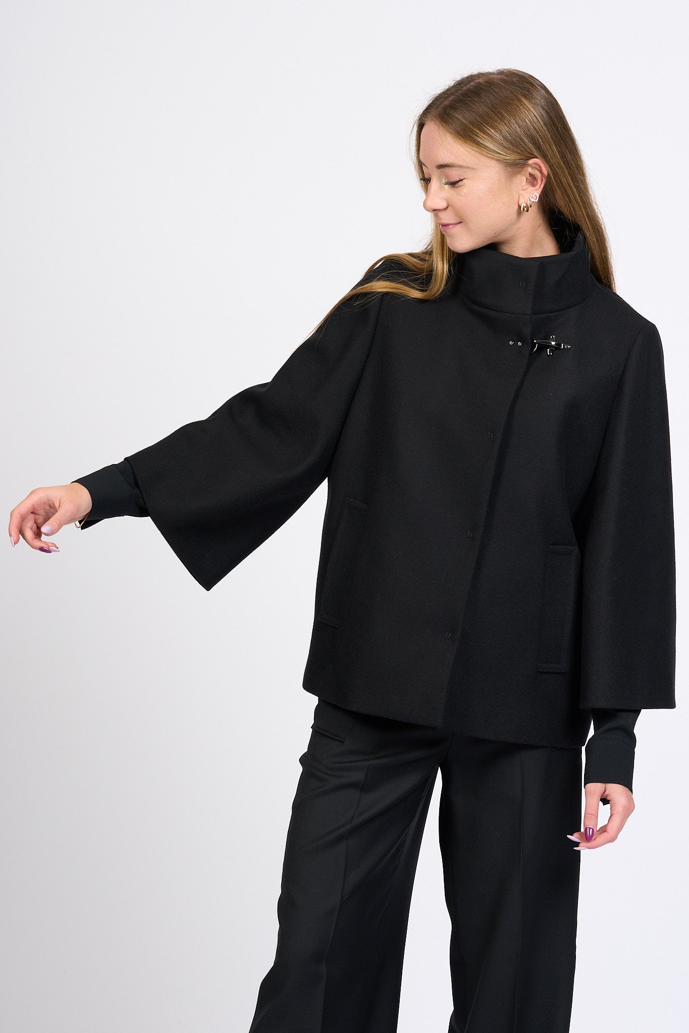 Fay Cappa Con Gancio Nero Donna-6