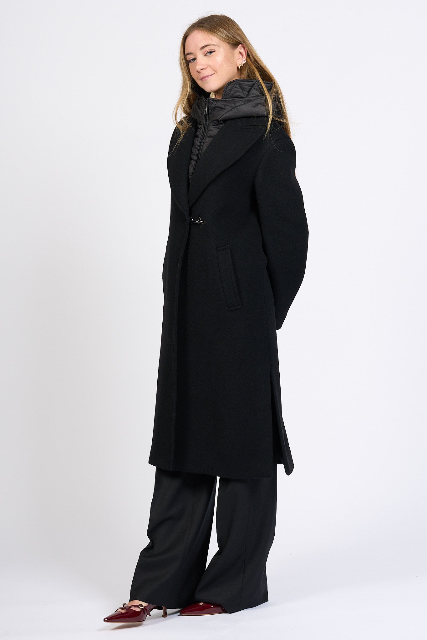 Fay Cappotto Lungo Nero Donna-5