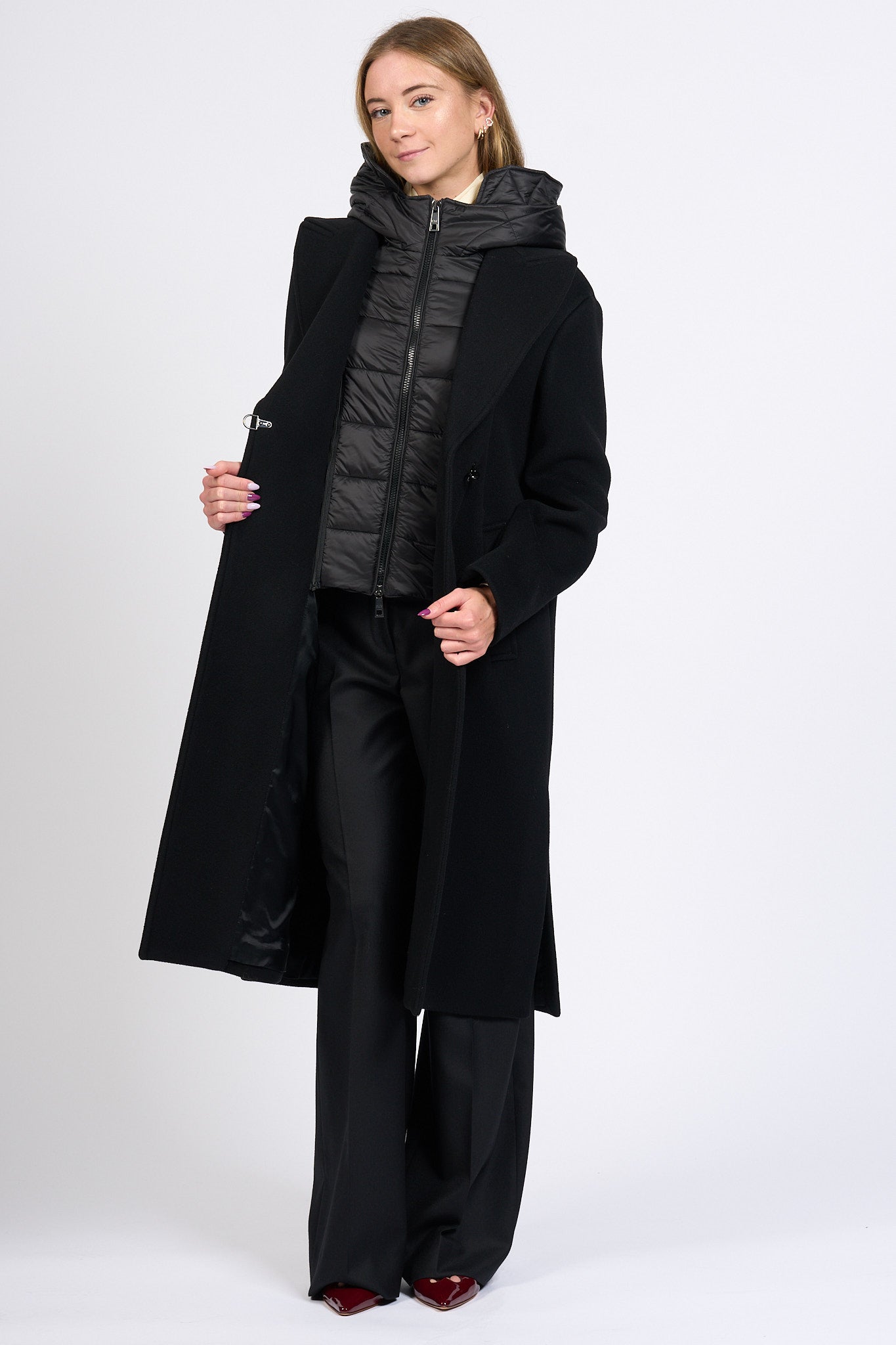 Fay Cappotto Lungo Nero Donna-9