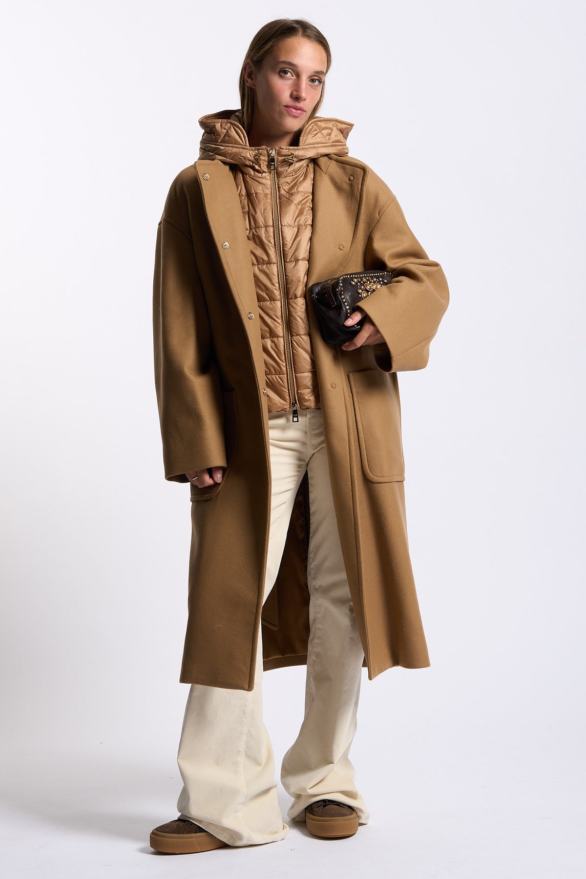Fay Cappotto Lungo Toggle Coat Beige Donna-1