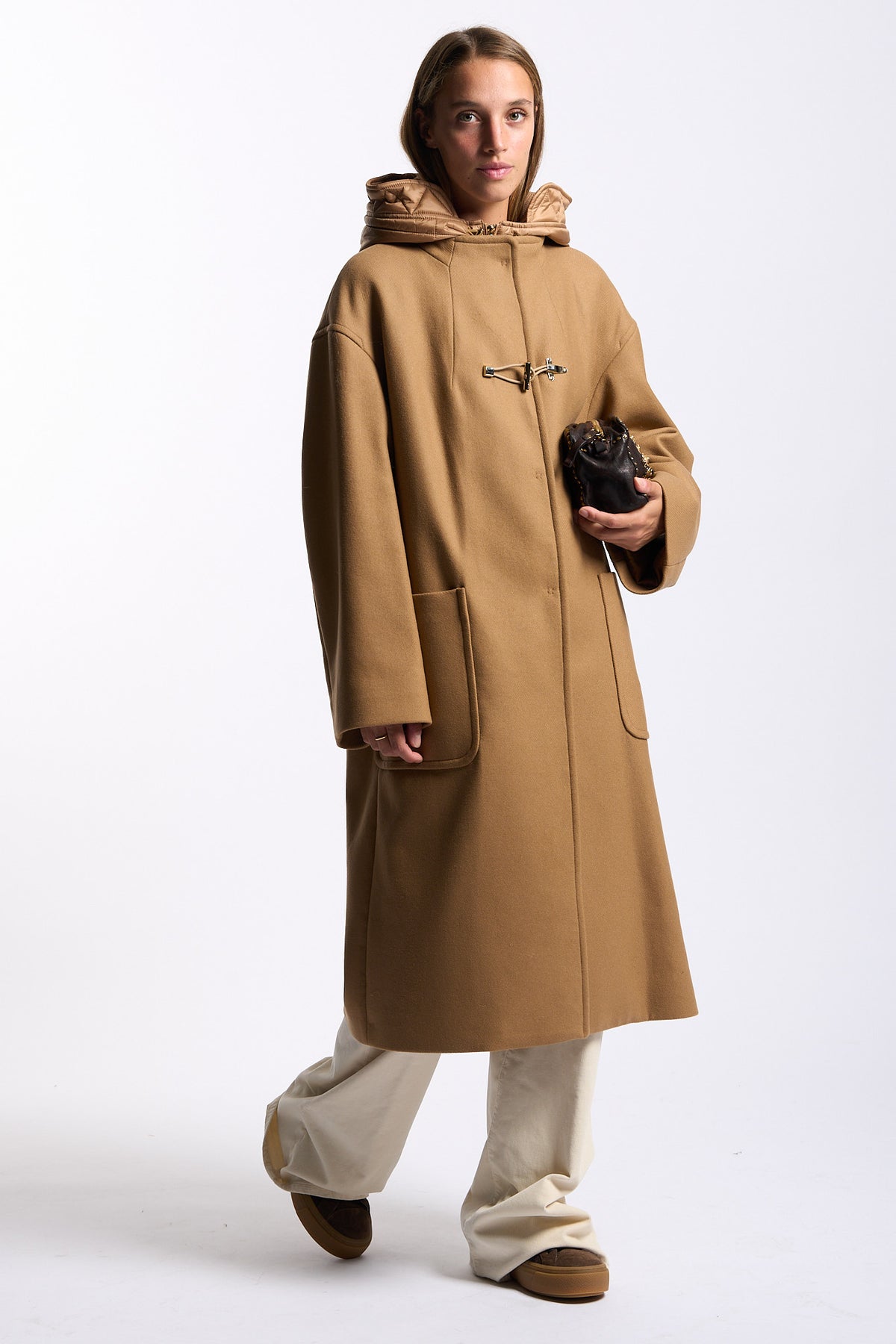 Fay Cappotto Lungo Toggle Coat Beige Donna-6