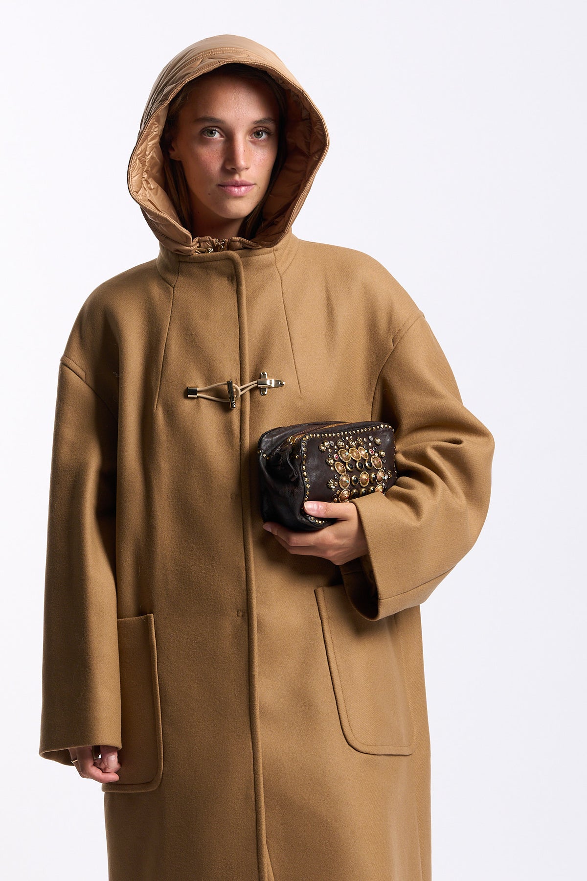 Fay Cappotto Lungo Toggle Coat Beige Donna-8