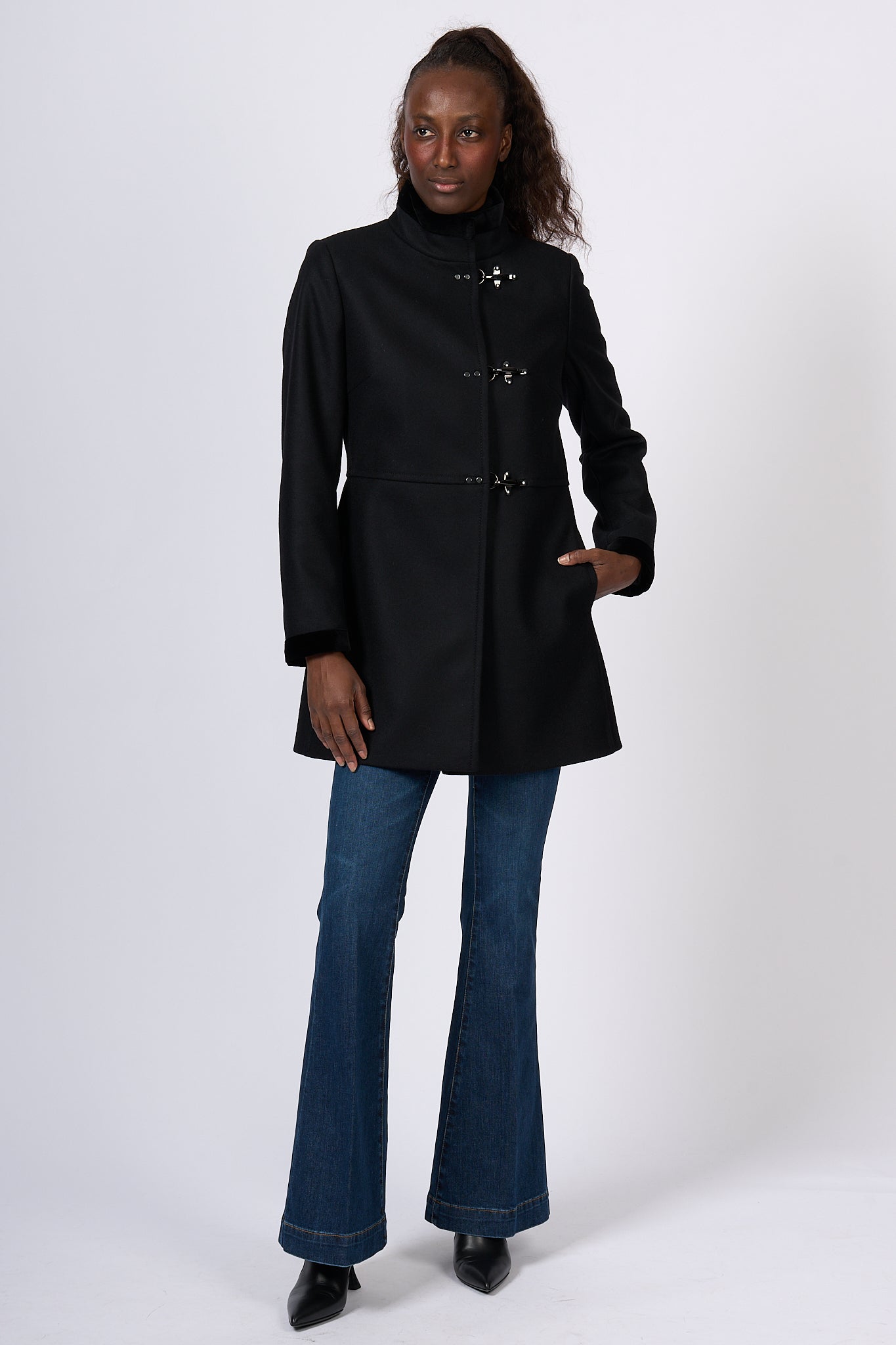 Fay Romantic Coat Black Women-3