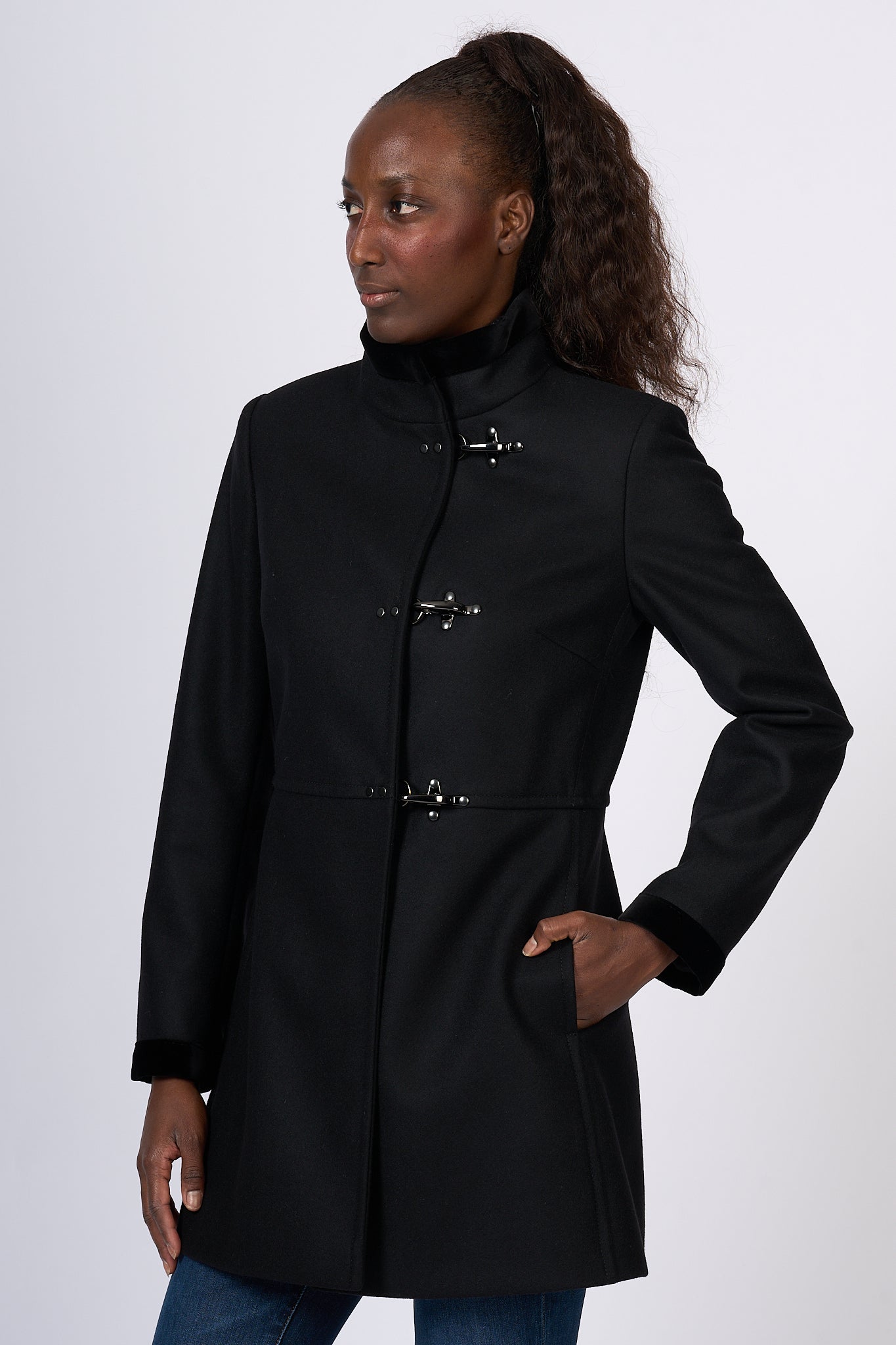 Fay Romantic Coat Black Women-1