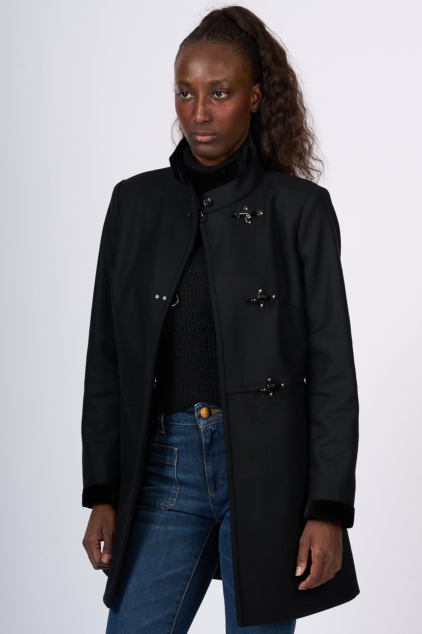 Fay Romantic Coat Black Women-7