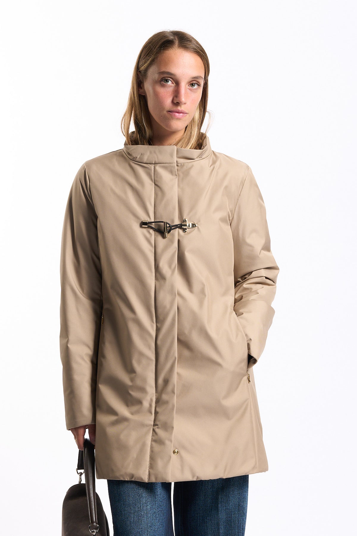 Fay Women's Technical Toggle Coat Beige-7