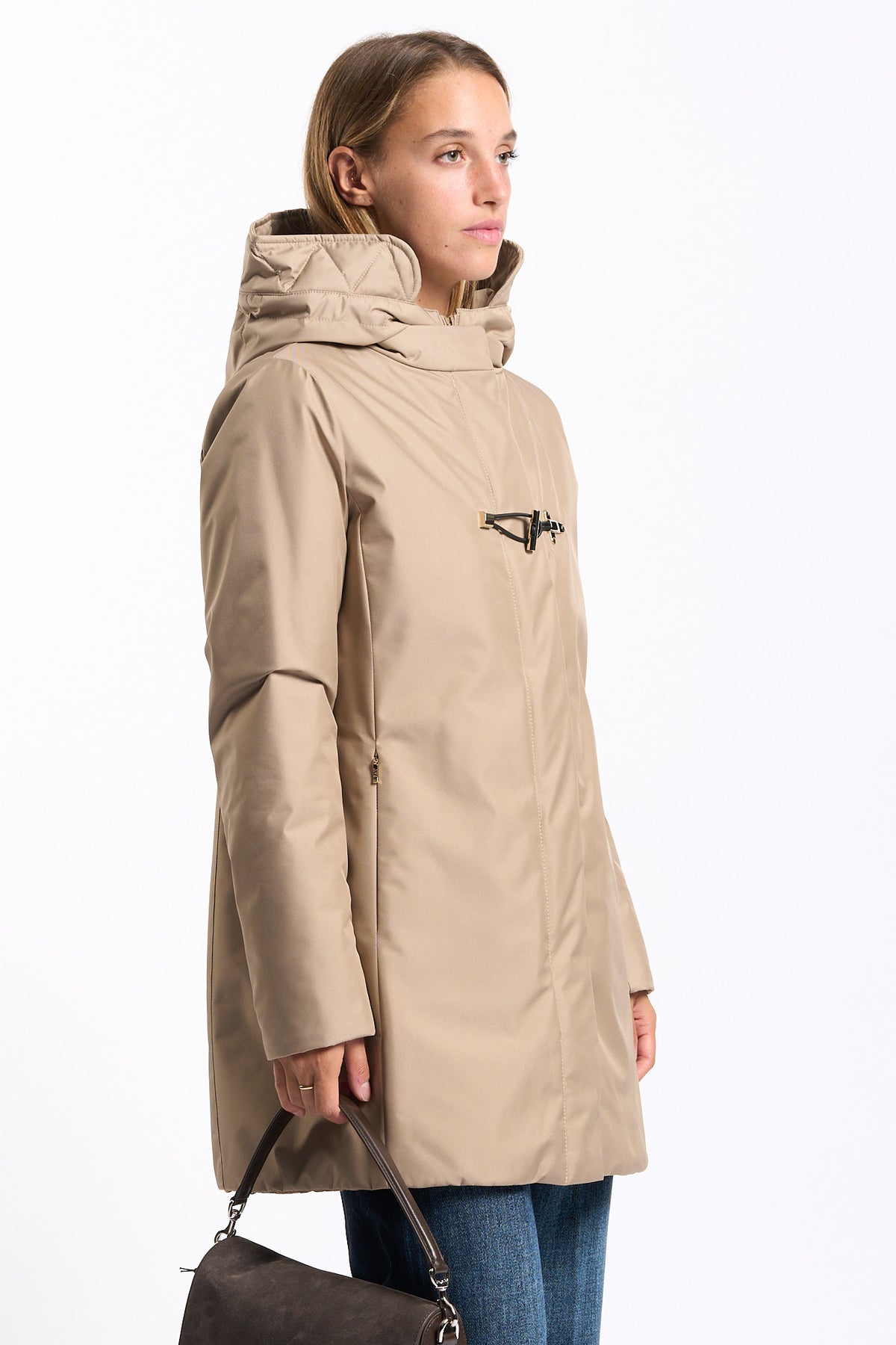 Fay Women's Technical Toggle Coat Beige-3