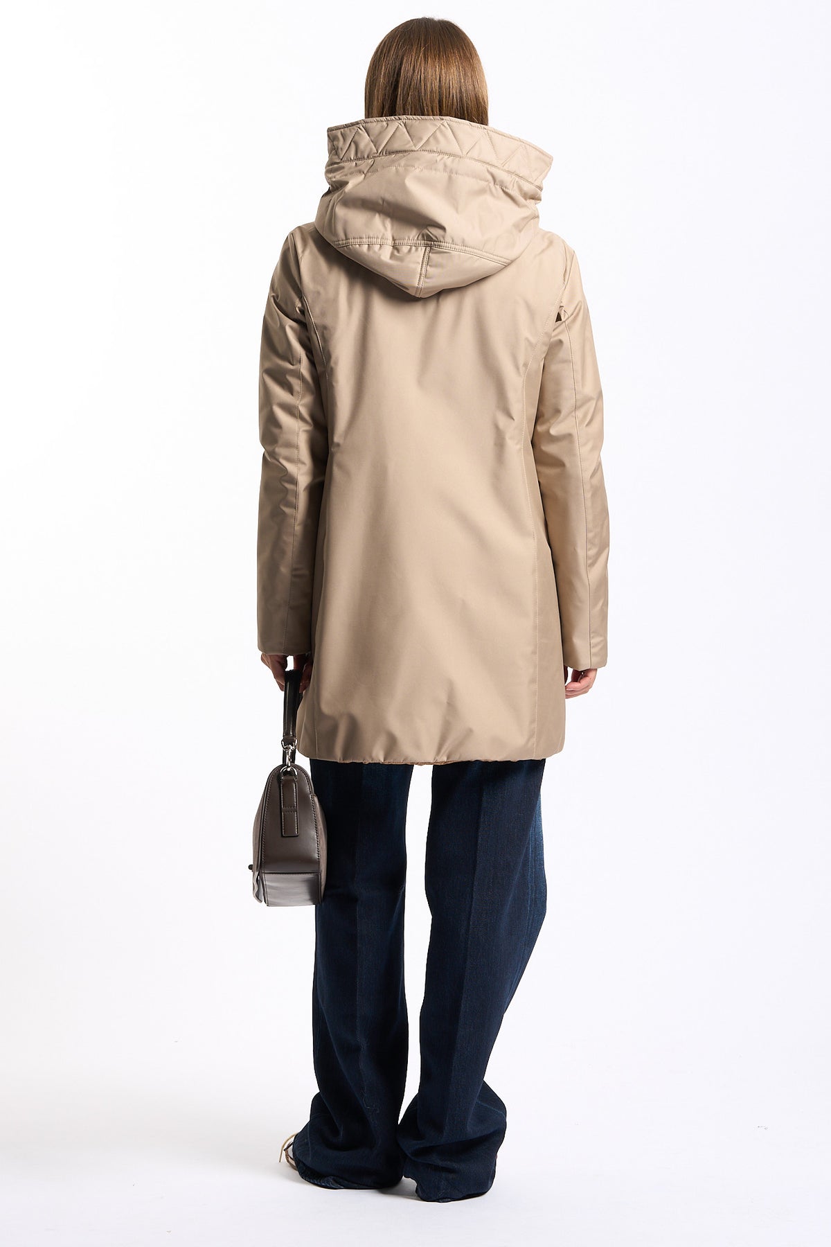 Fay Women's Technical Toggle Coat Beige-5