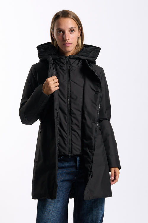 Fay Cappotto Tecnico Toggle Coat Nero Donna-2