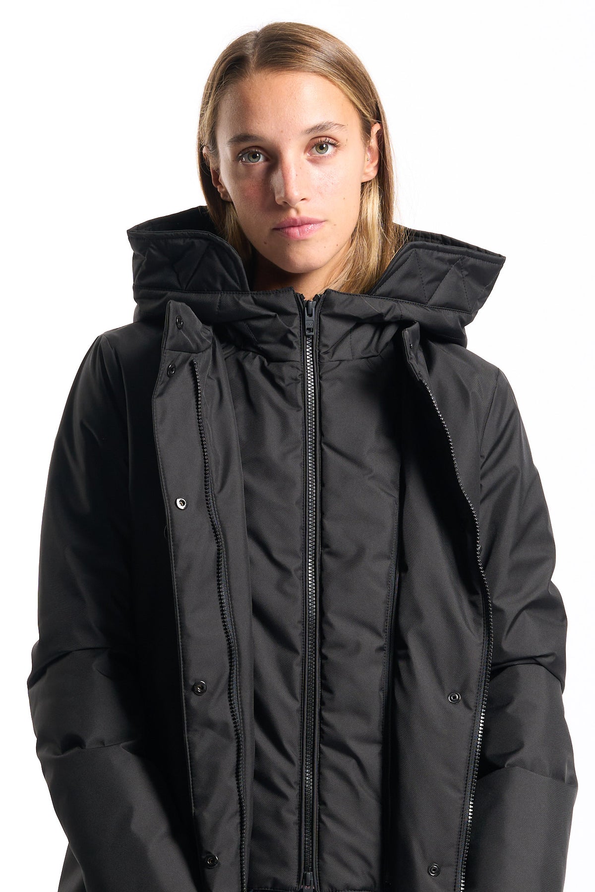 Fay Women's Black Technical Toggle Coat-7