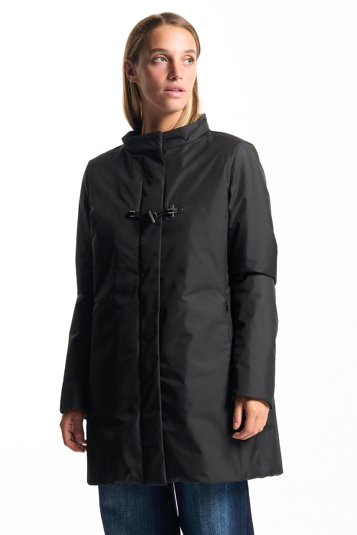 Fay Women's Black Technical Toggle Coat-9