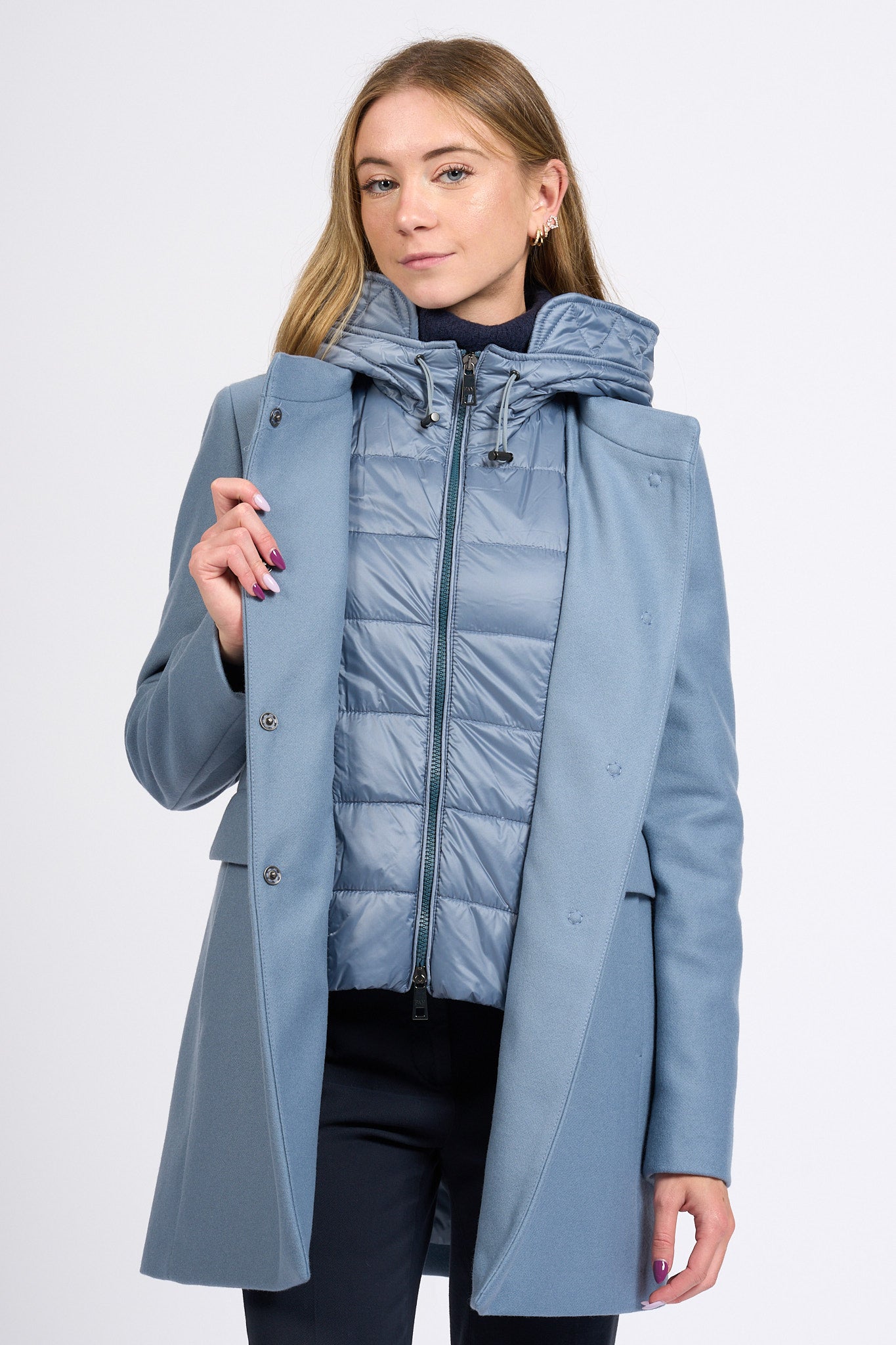 Fay Cappotto Toggle Coat Azzurro Donna-2
