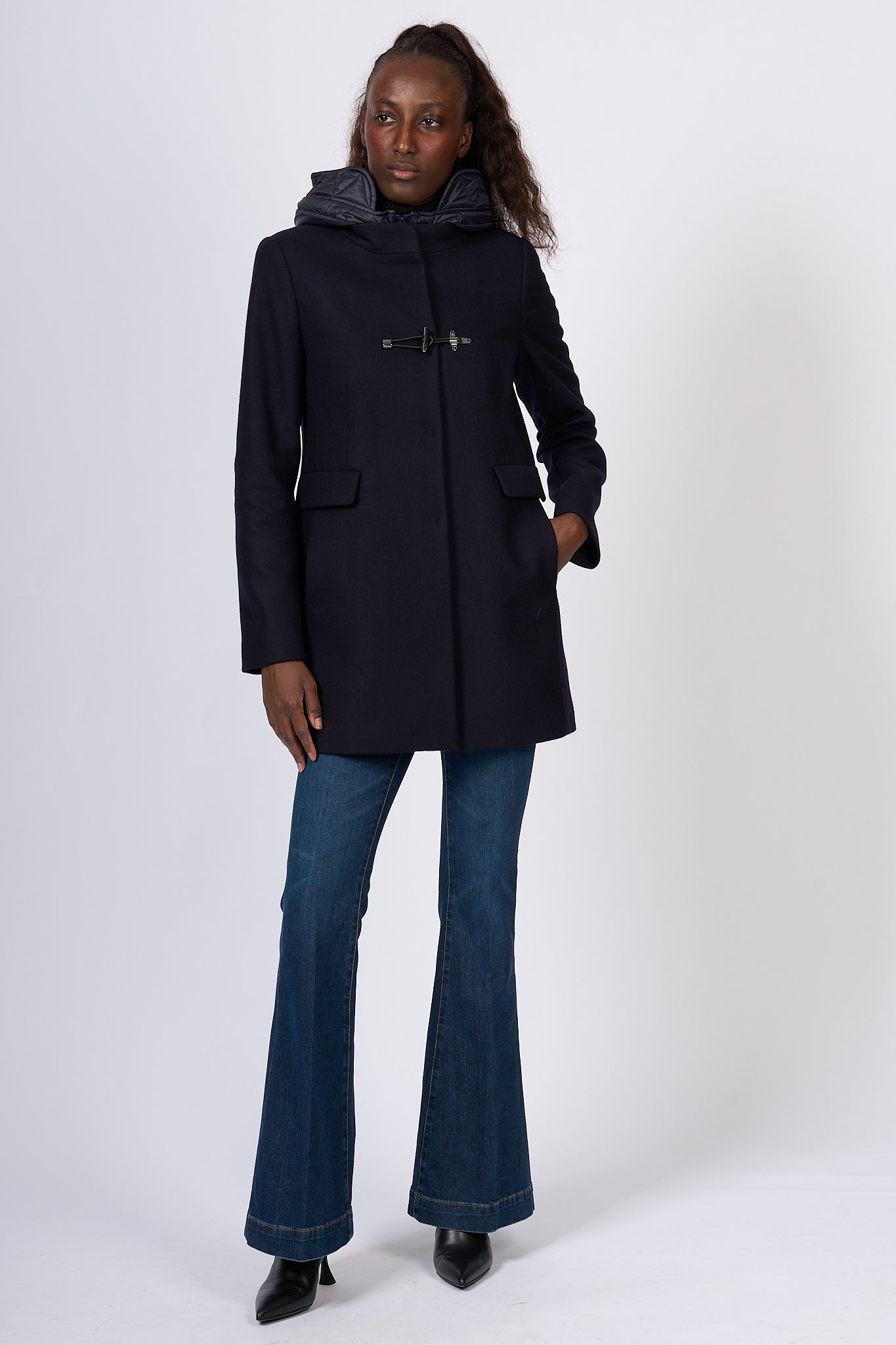 Fay Coat Toggle Coat Blue Cloth Woman-6