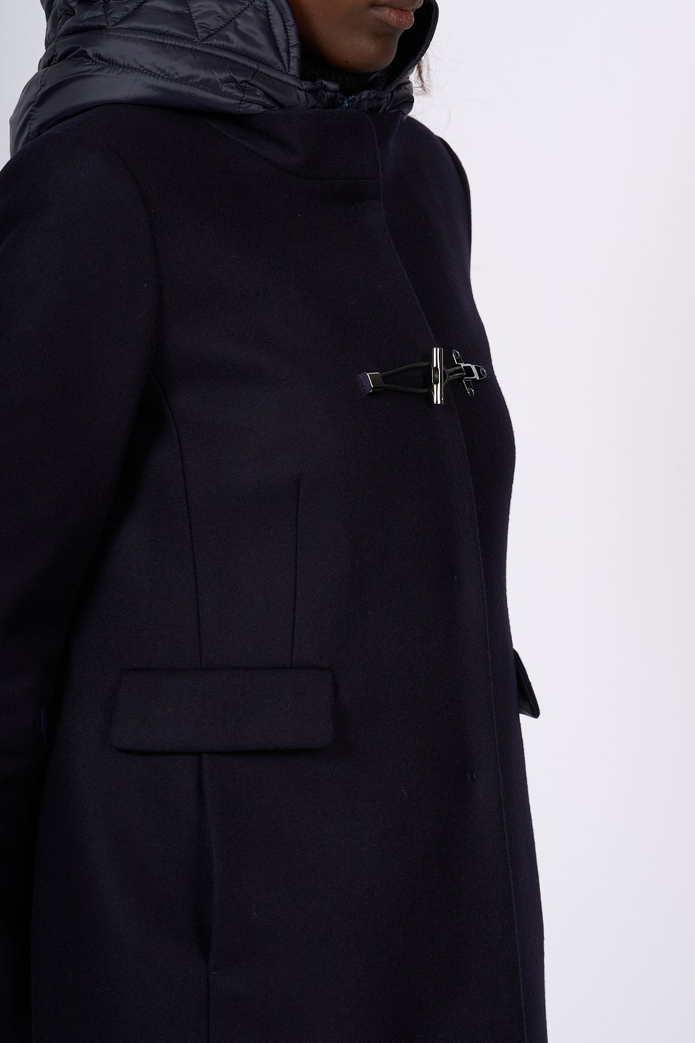 Fay Cappotto Toggle Coat Blu Donna-7