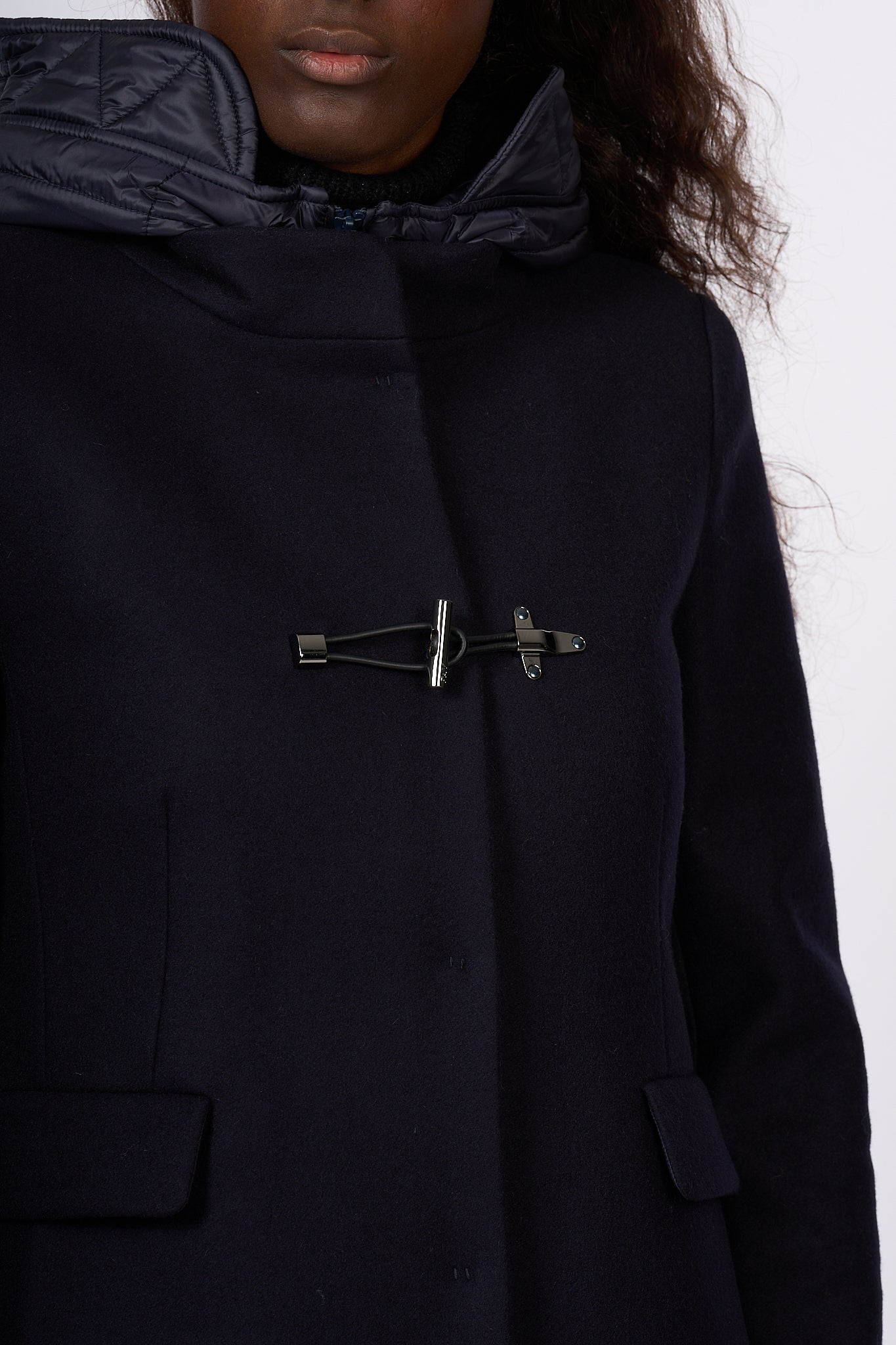 Fay Cappotto Toggle Coat Blu Donna-8
