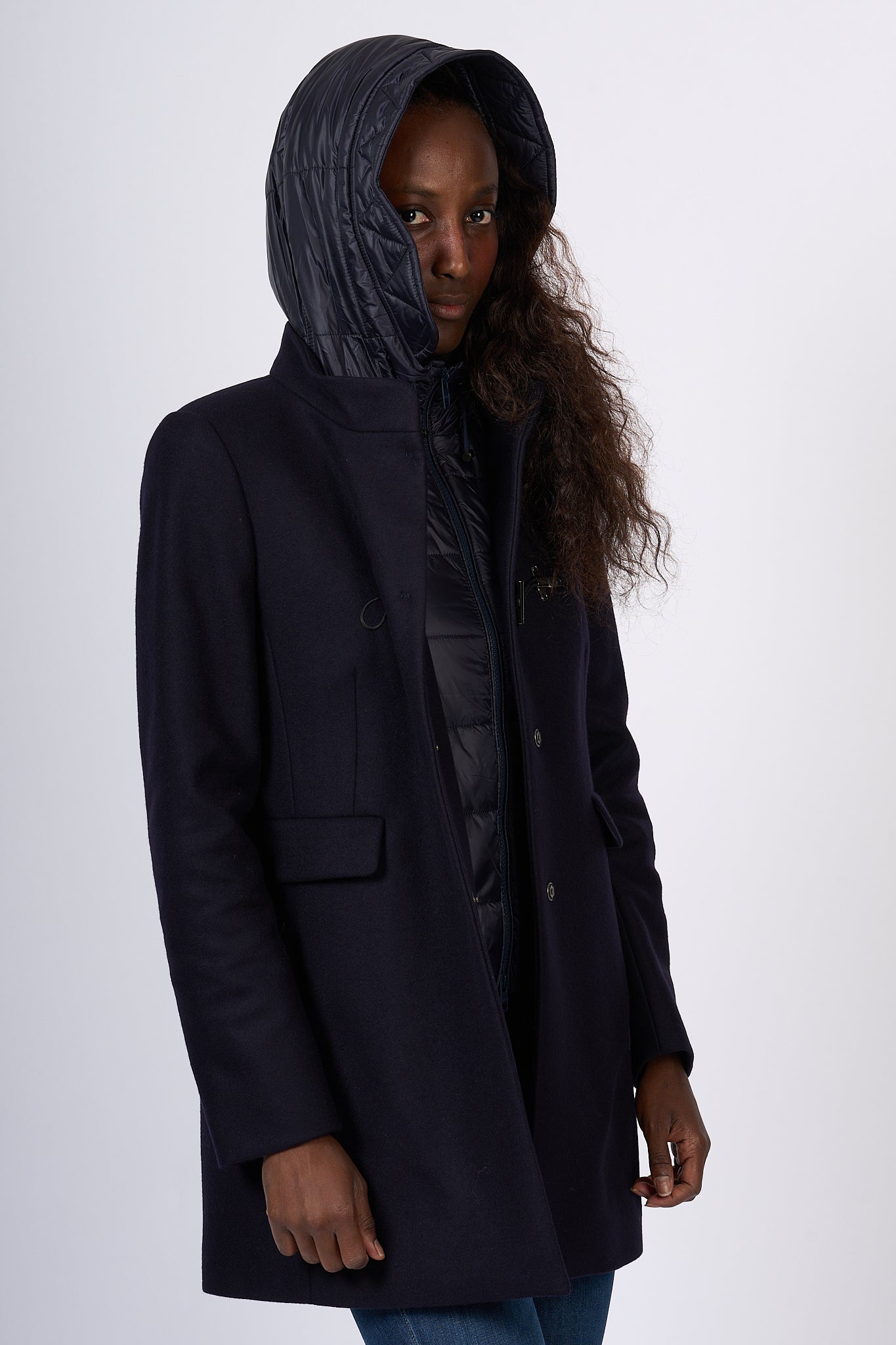 Fay Cappotto Toggle Coat Blu Donna-6
