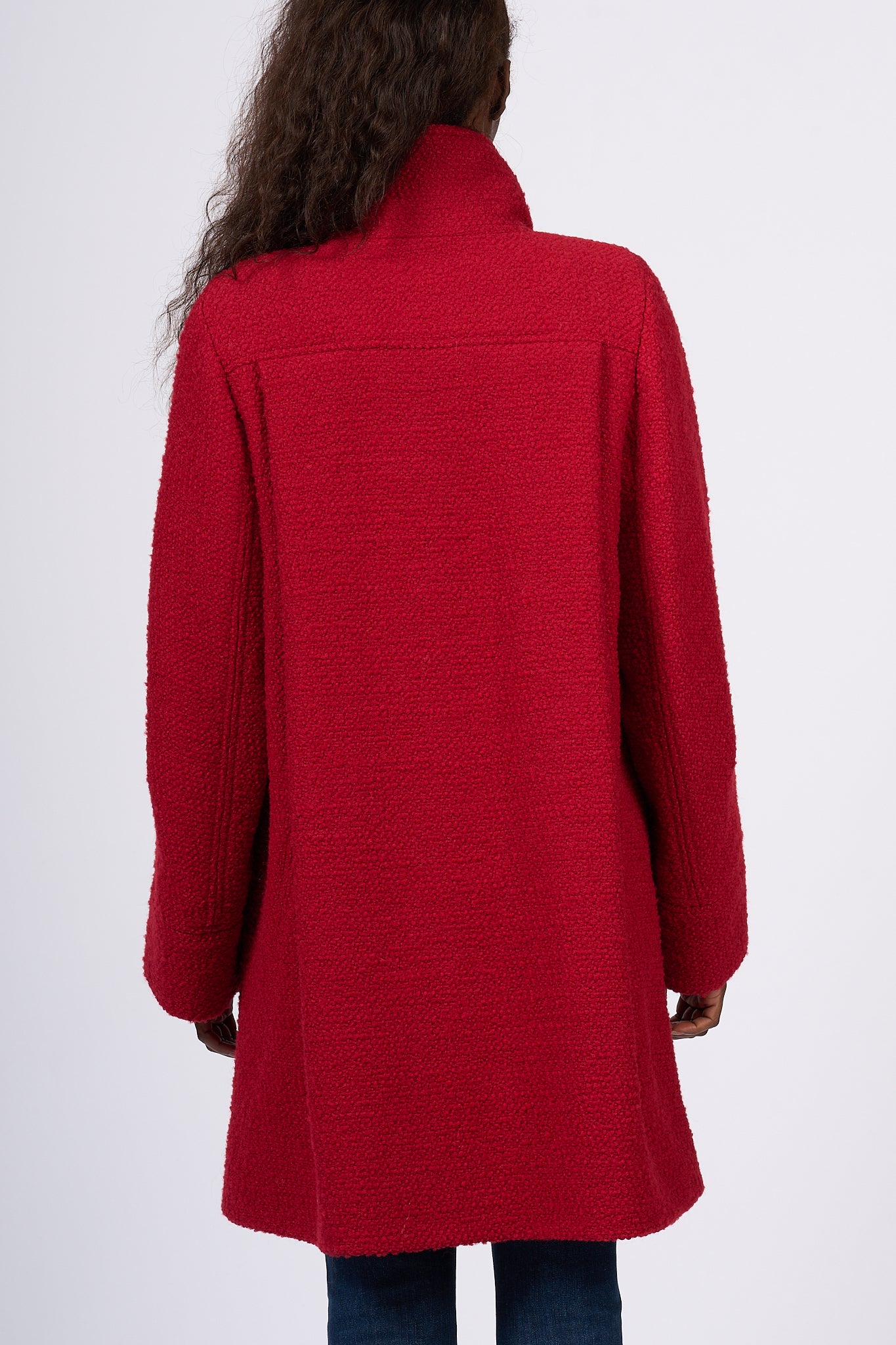 Fay Red Bouclè Wool Egg Coat for Women-6