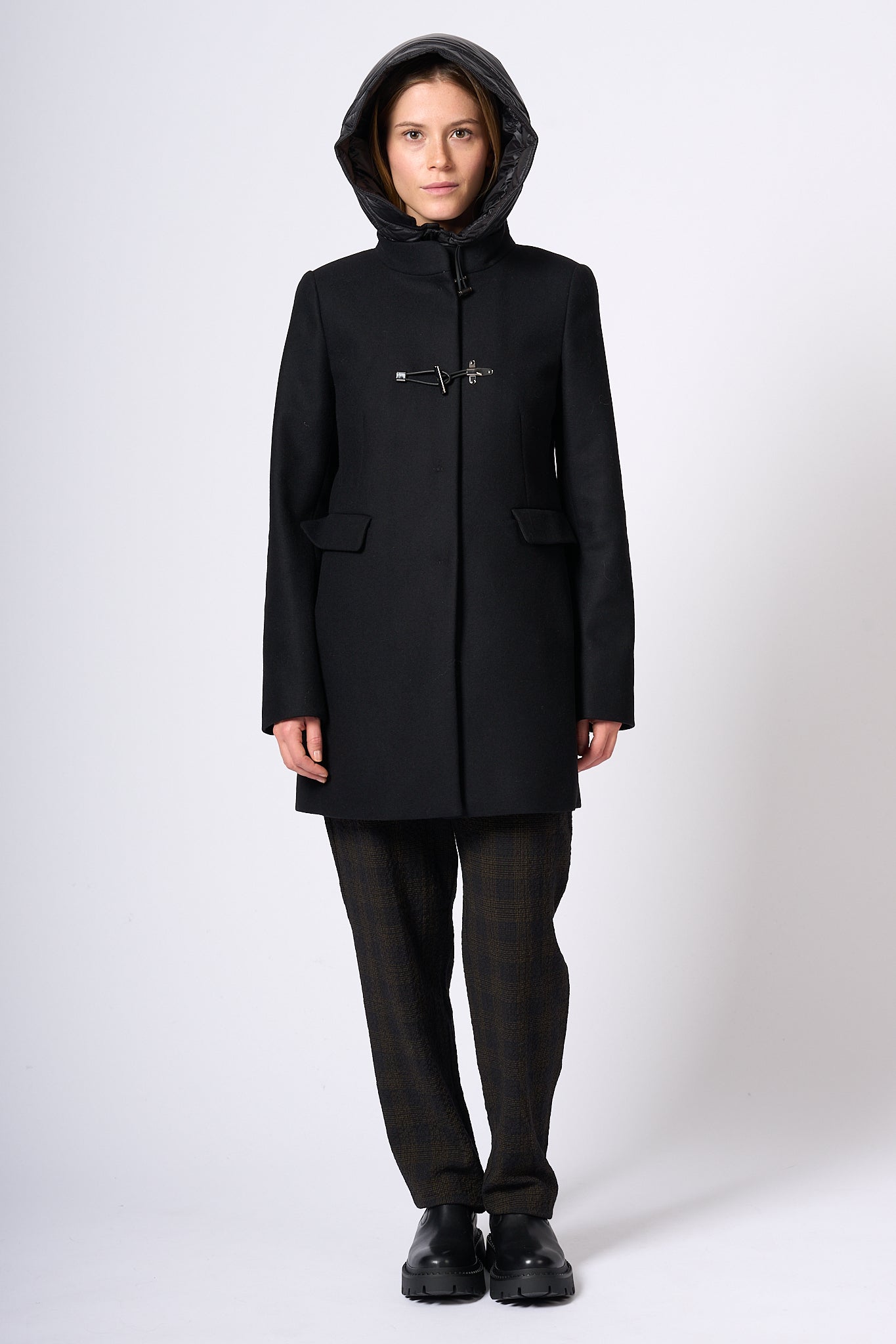 Fay Women's Black Toggle Coat-4