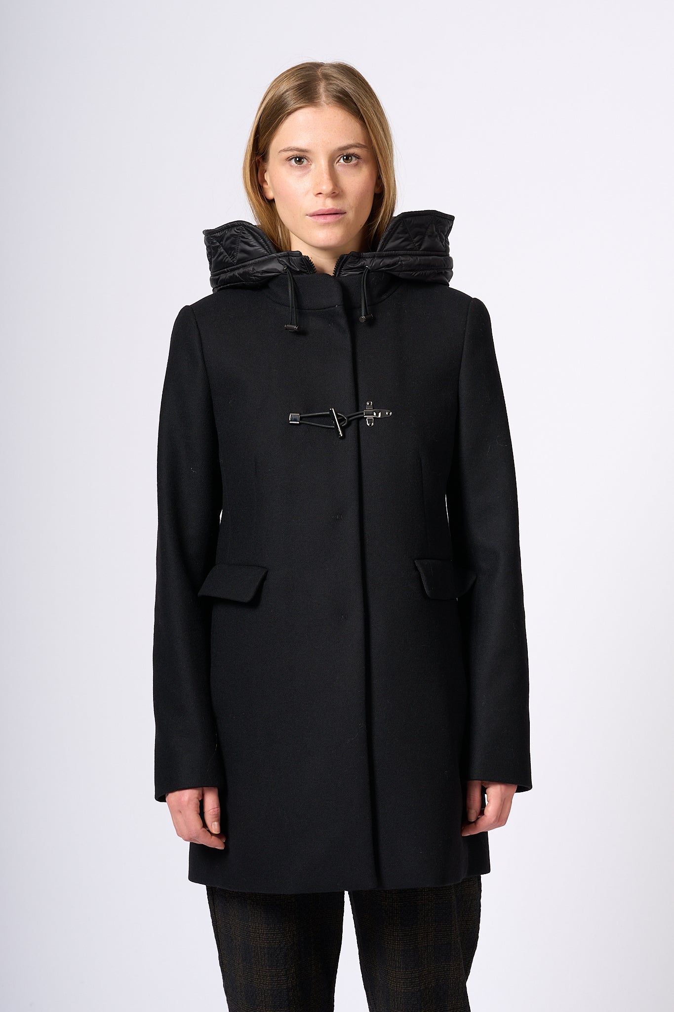 Fay Cappotto Toggle Coat Nero Donna-5