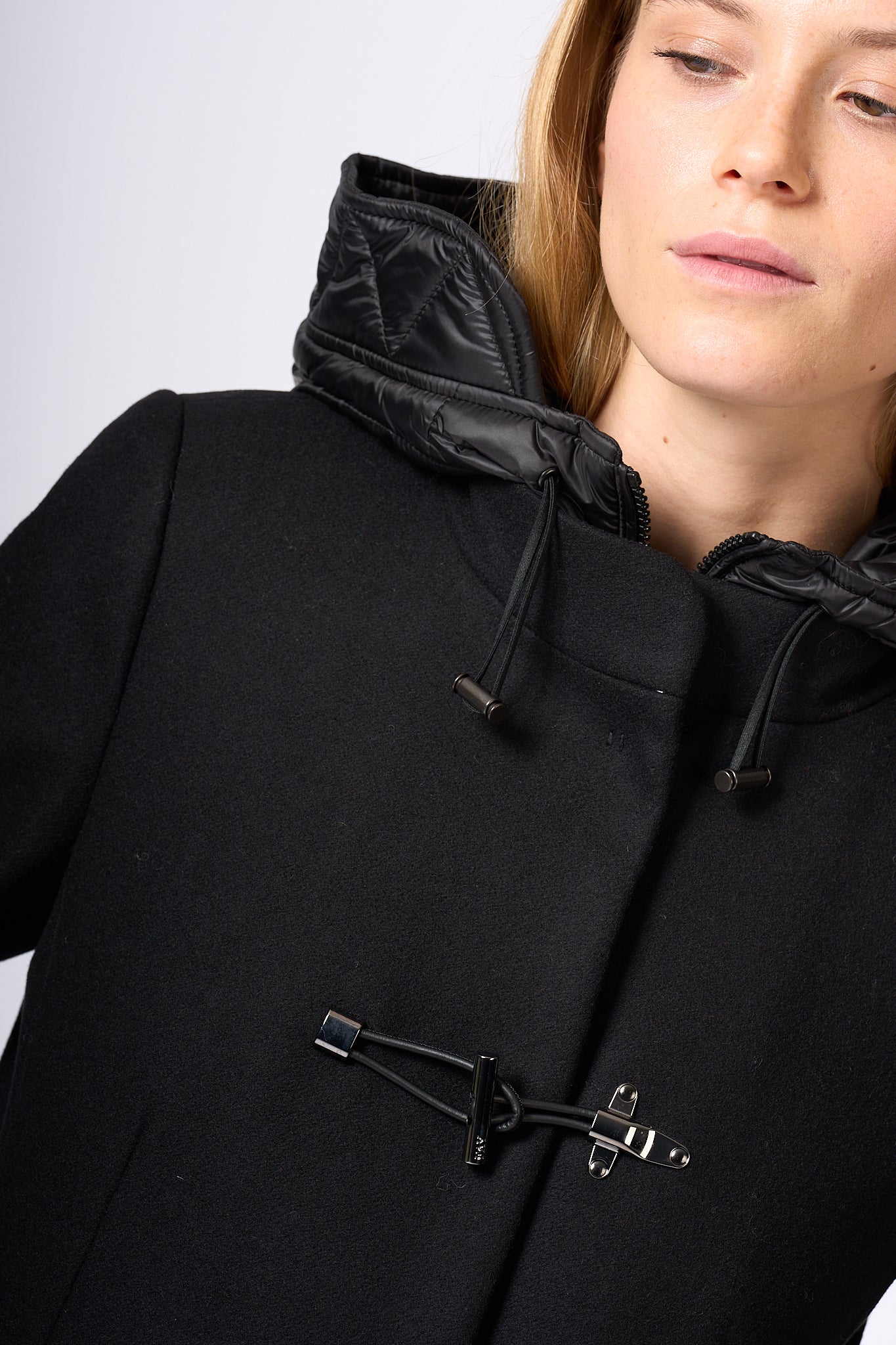 Fay Cappotto Toggle Coat Nero Donna-8
