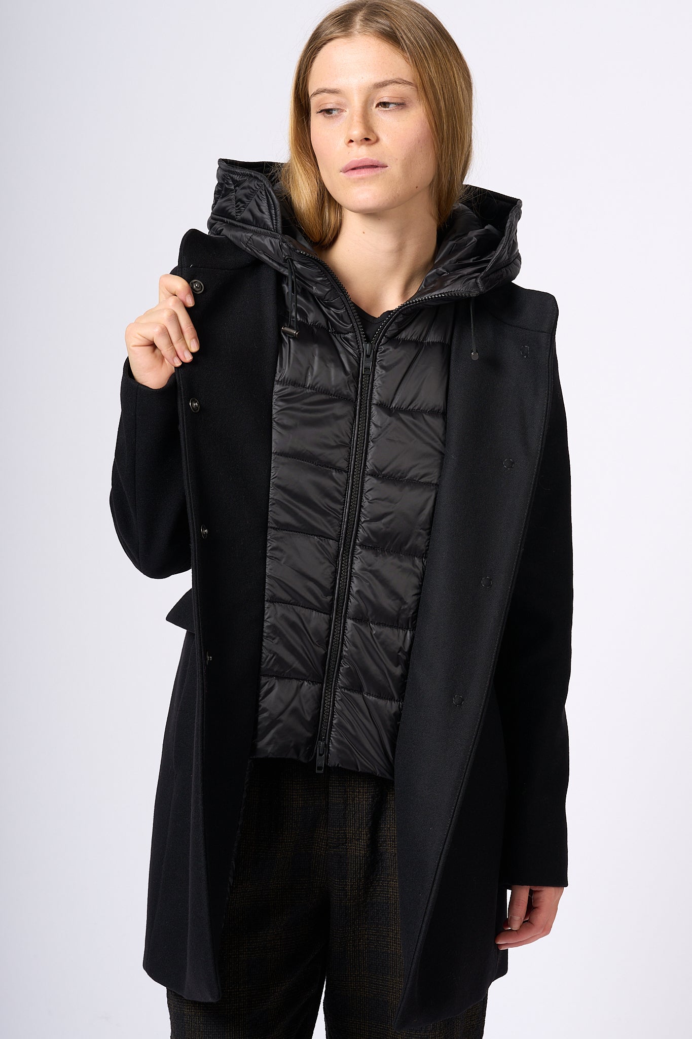 Fay Women's Black Toggle Coat-2