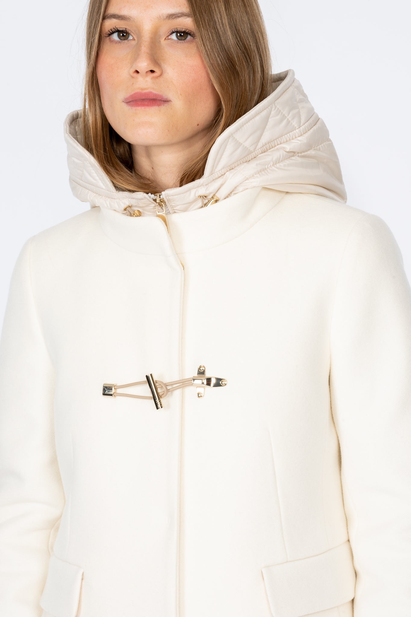 Fay Coat Toggle Coat Ivory Cloth Woman-2